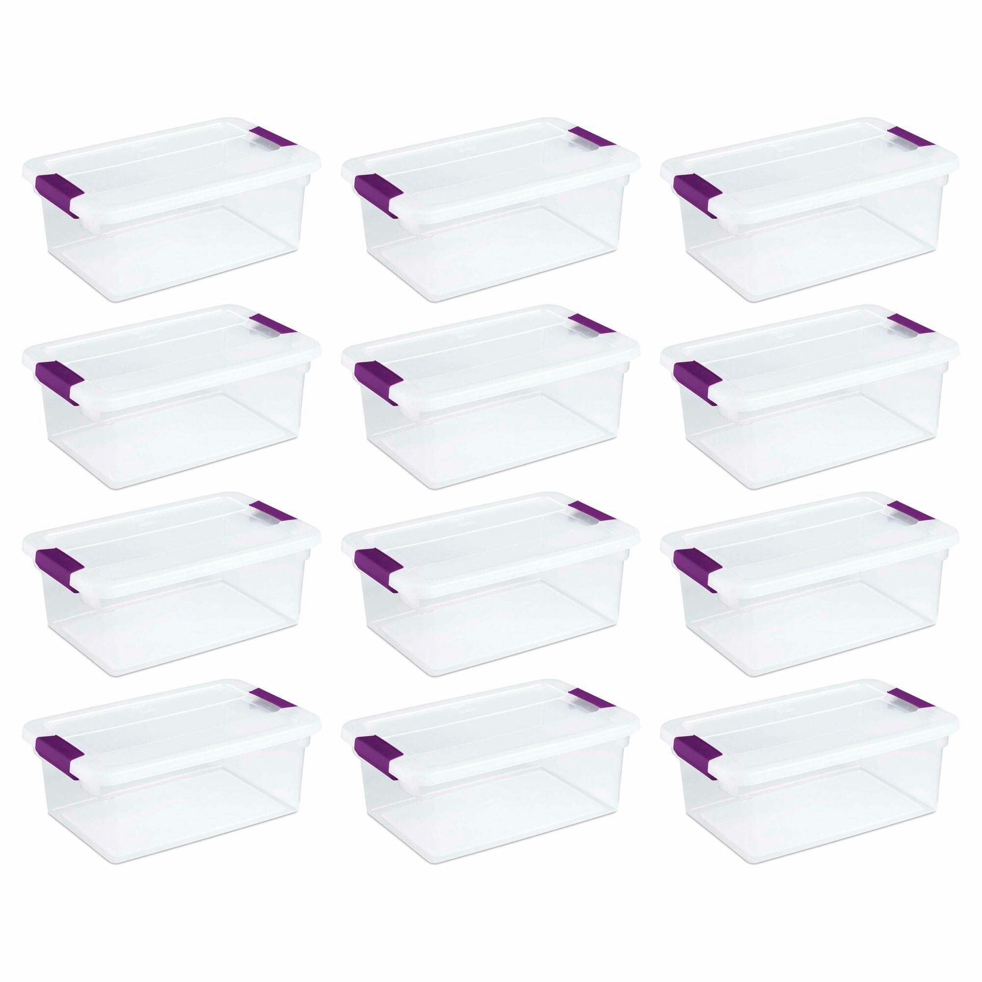 Sterilite 25 qt. Capacity Clear Plastic Storage Tote Bins with Lids (12-Pack)