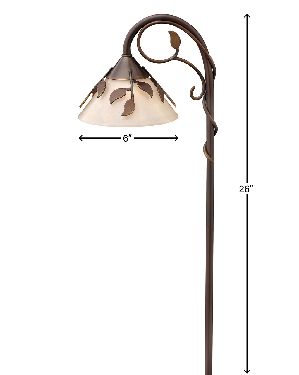 Copper Bronze LED Pathway Light with Amber Glass