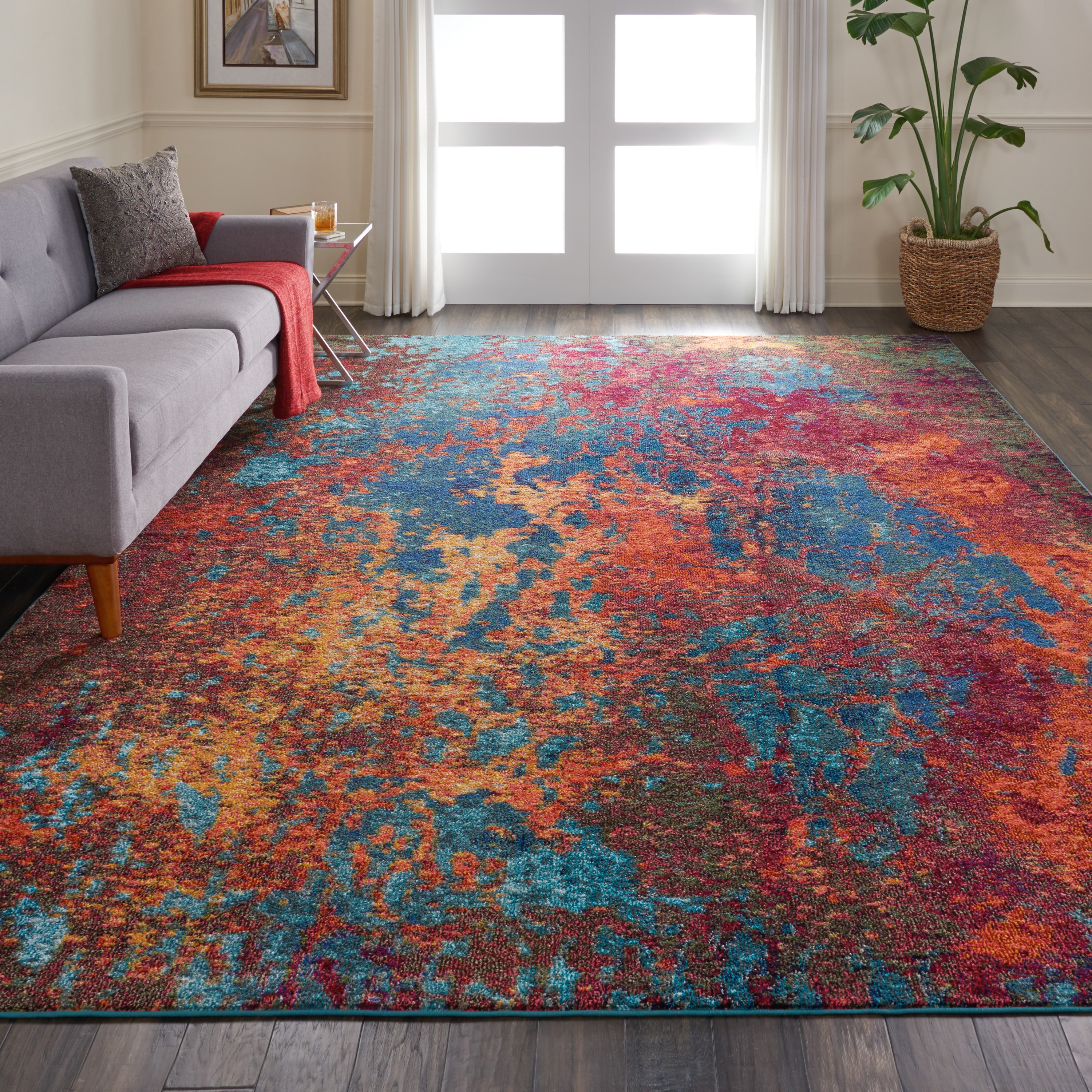 Nourison 99446460561 Celestial 9 x 12 (ft) Loomed Atlantic Rectangular Indoor Abstract Area rug