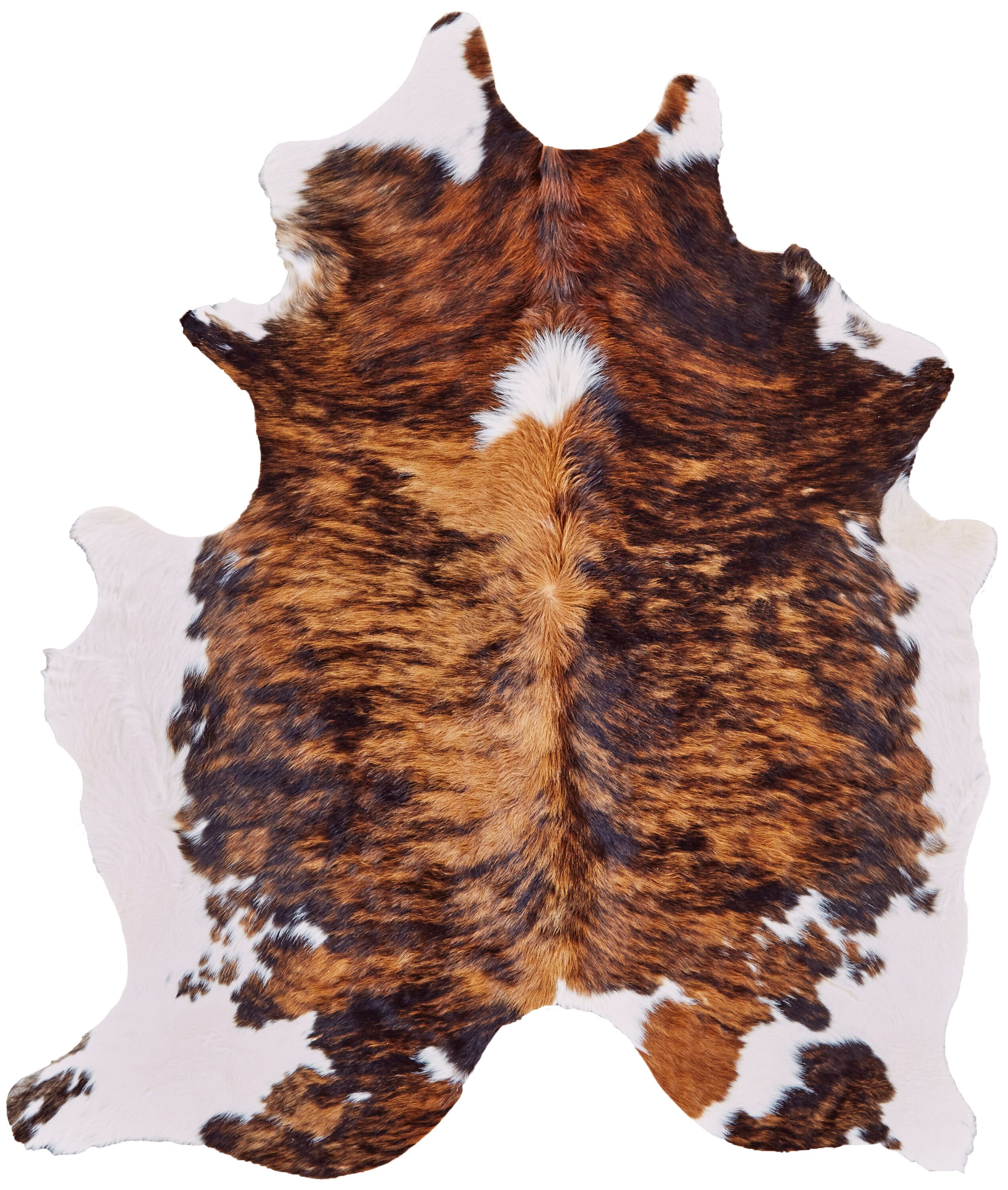 Room Envy ARGRCOWHEXOMEDQ02 6 x 7 (ft) Loomed Cowhide Brown/Black/White Irregular Indoor Animal print Area rug