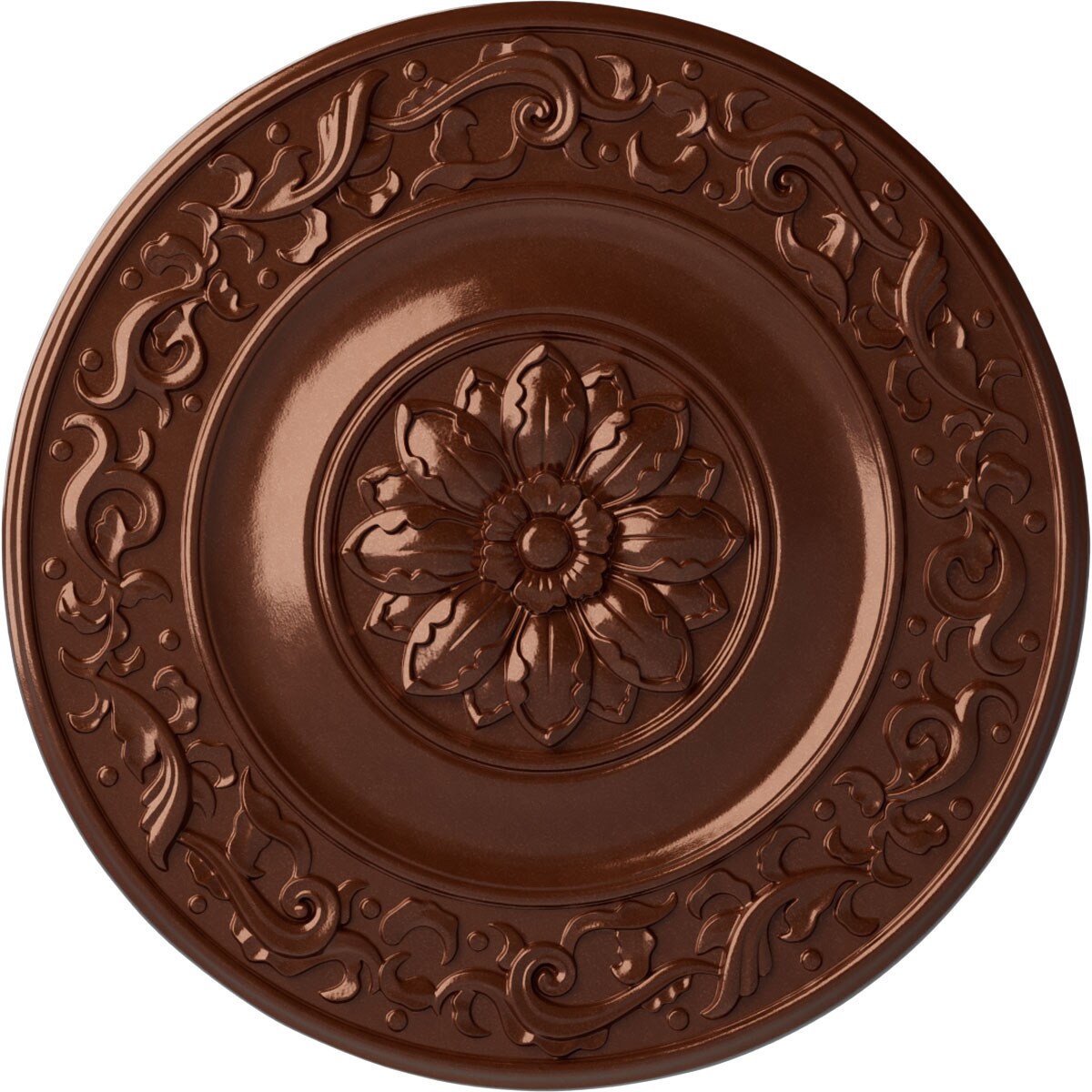 Ekena Millwork CM47MICPS Milan 51-in W x 51-in L Painted Copper Penny Polyurethane Whole Ceiling Medallion
