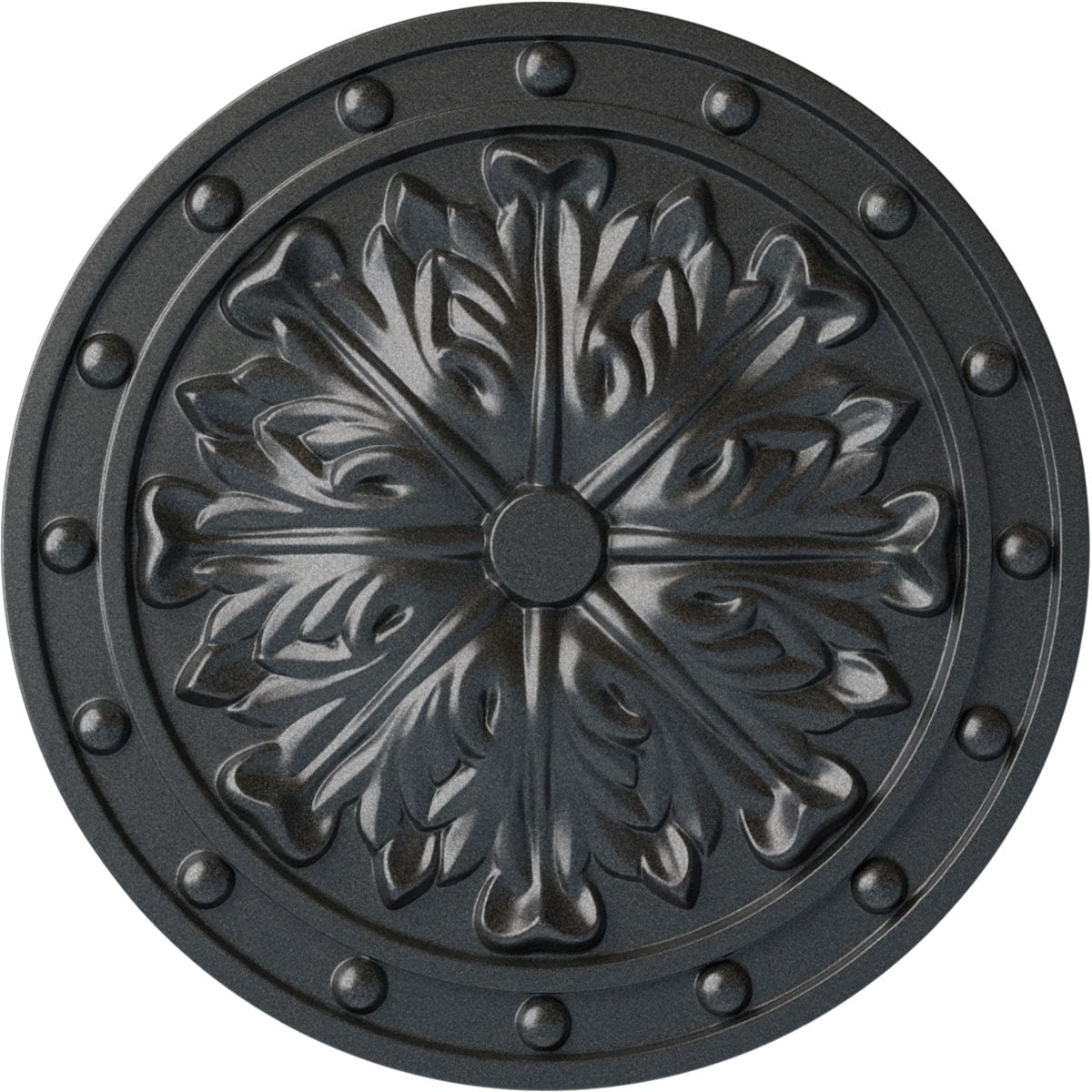 Ekena Millwork CM20FOPES Foster Acanthus Leaf 20.5-in W x 20.5-in L Painted Pewter Polyurethane Whole Ceiling Medallion