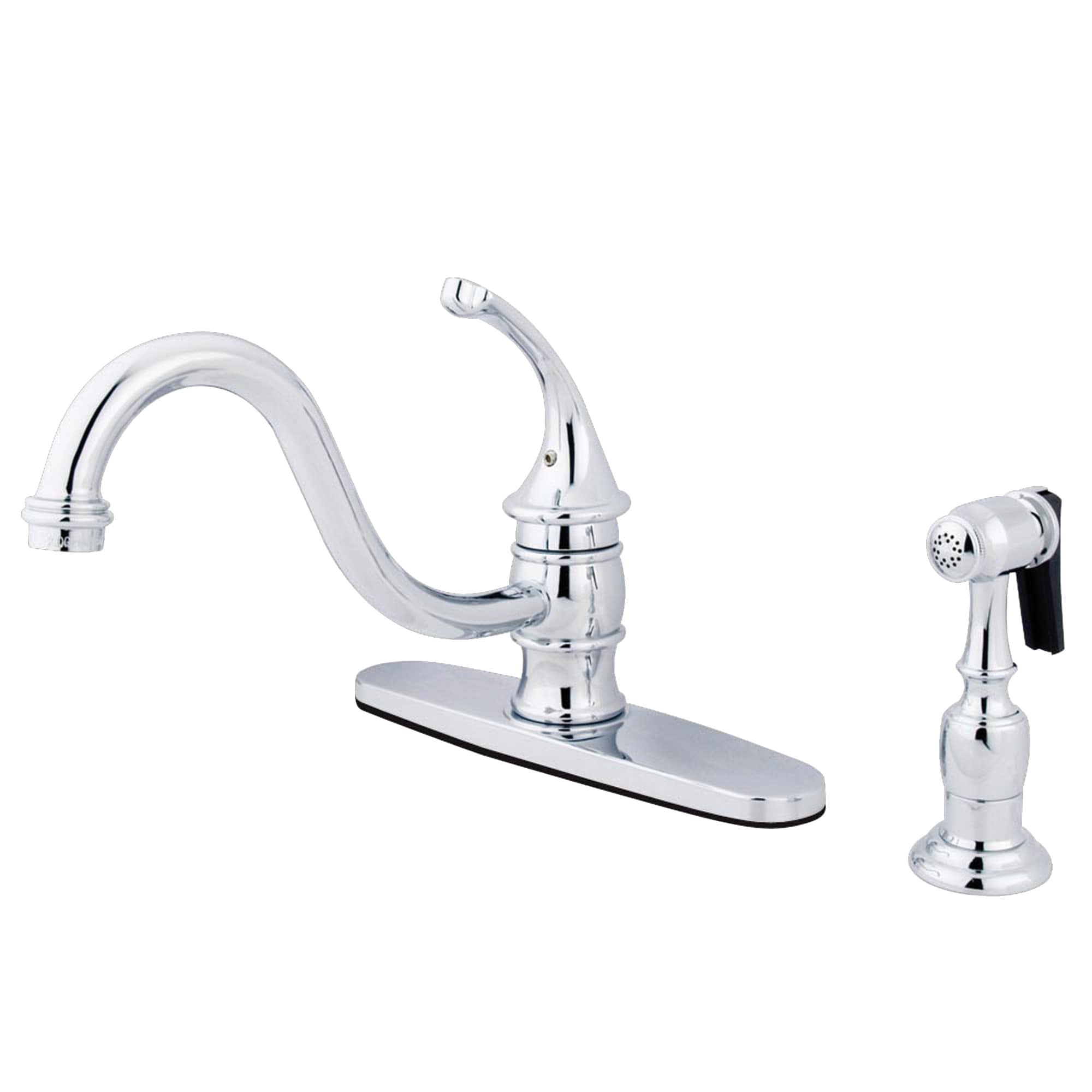Elements of Design EB3571GLBS Georgian Chrome Single Handle Deck-mount Kitchen Faucet (Includes Deck Plate) (Includes Side Sprayer)