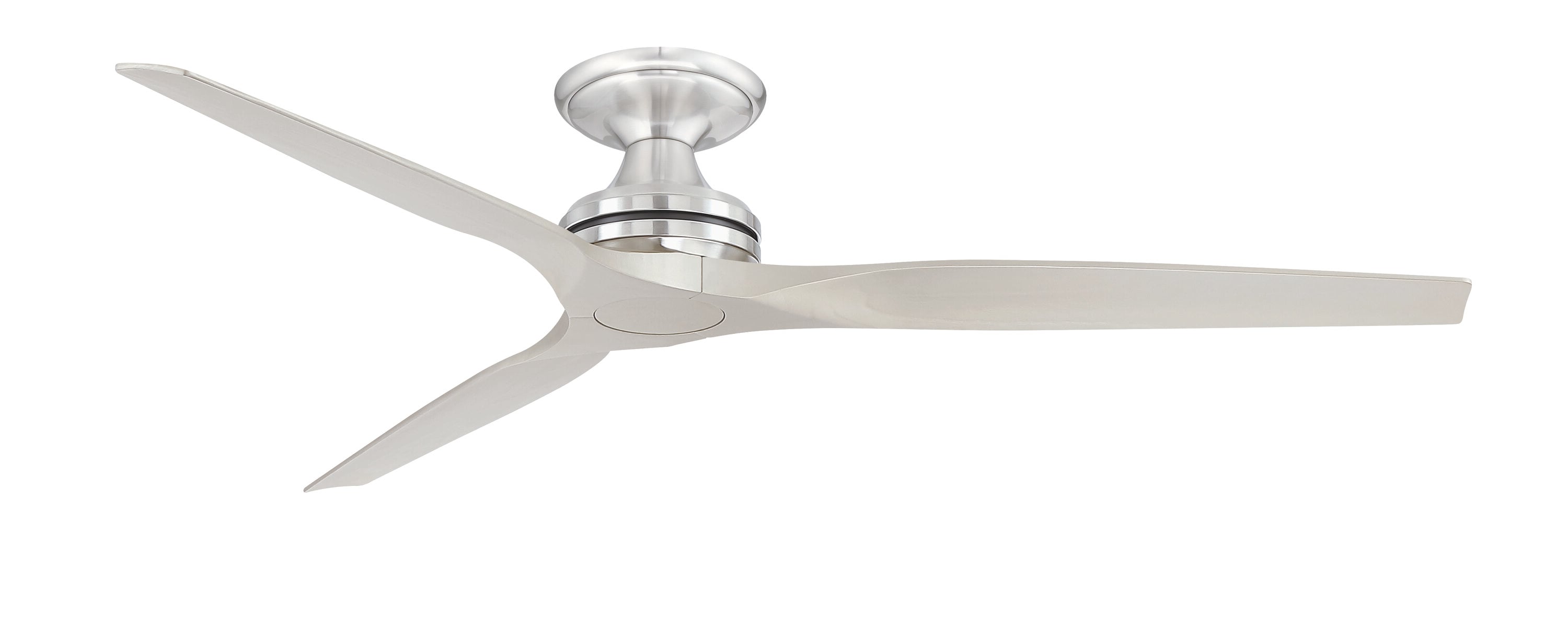 Fanimation FPD6721BBN-64BN-F Spitfire 64-in Outdoor Flush Mount Smart Brushed Nickel with Brushed Nickel Blades Propeller Ceiling Fan Light Kit Compatible - Remote Included ( 3 -Blade )