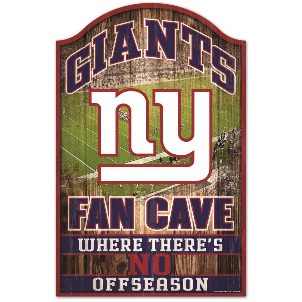 WinCraft Sports New York Giants NFL FAN CAVE SIGN 17-in x 11-in Wood  Residential Sign in the Signs department at