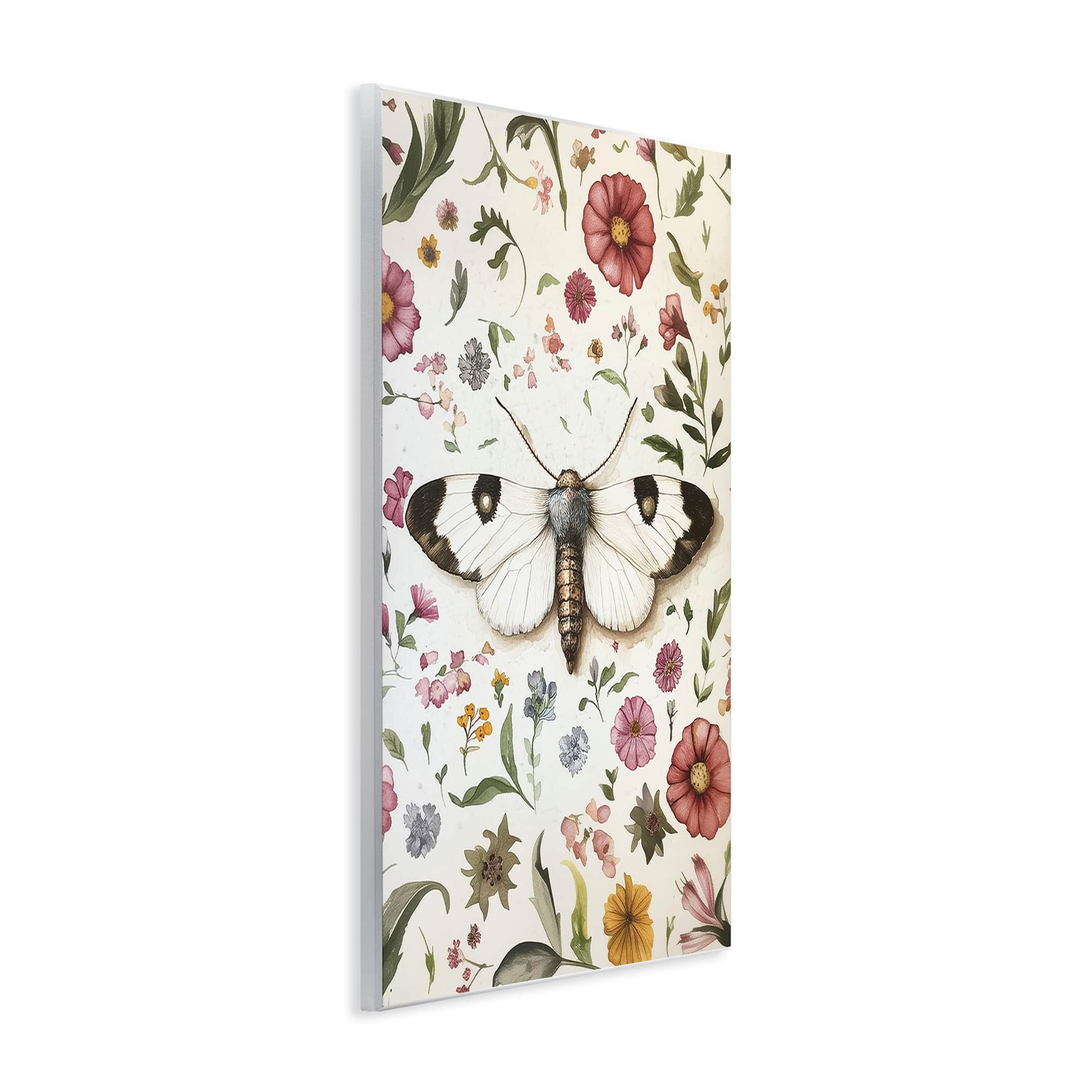 Stupell Industries White Moth and Botanicals Wall Plaque Art By The ...