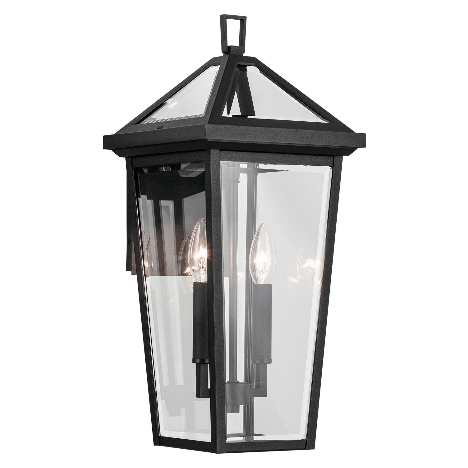 Kichler 59126BKT Regence 2 -Light 19.25-in H Black Hardwired Outdoor Wall Light
