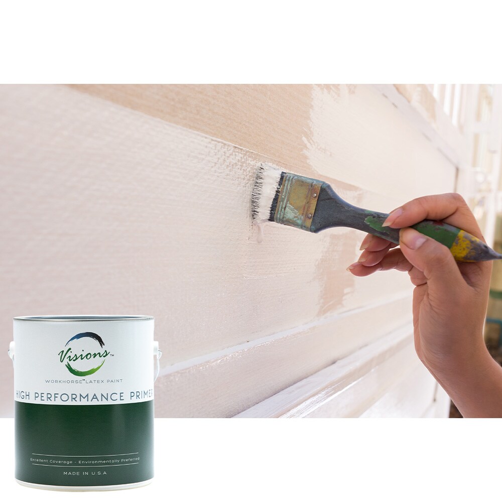 Visions Workhorse Paint Interior/Exterior High Hiding Latex Wall and  Ceiling Primer (1-Gallon) in the Primer department at