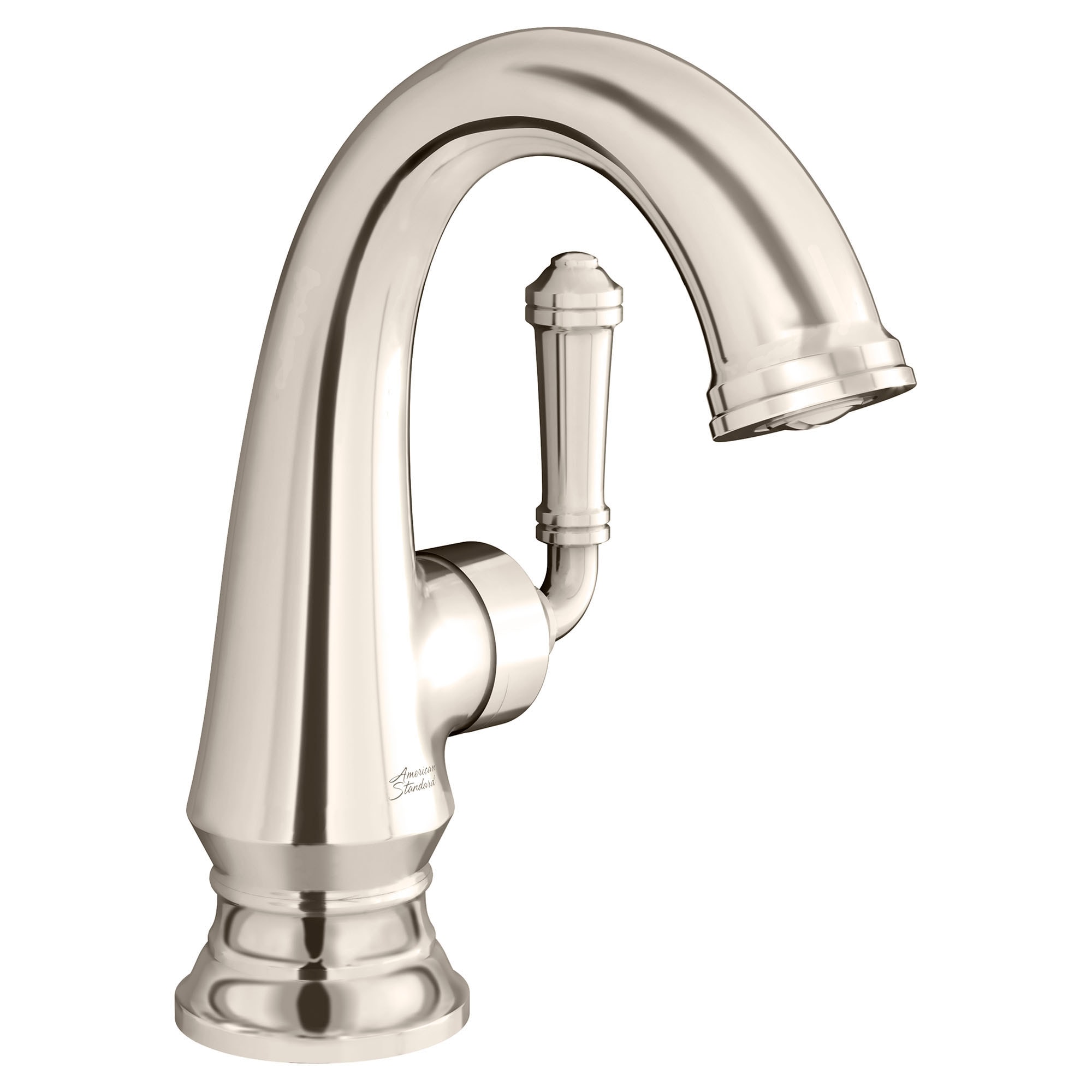 American Standard 7052121.013 Delancey Polished Nickel Single hole 1-handle WaterSense Mid-arc Commercial/Residential Handle Bathroom Sink Faucet with Drain