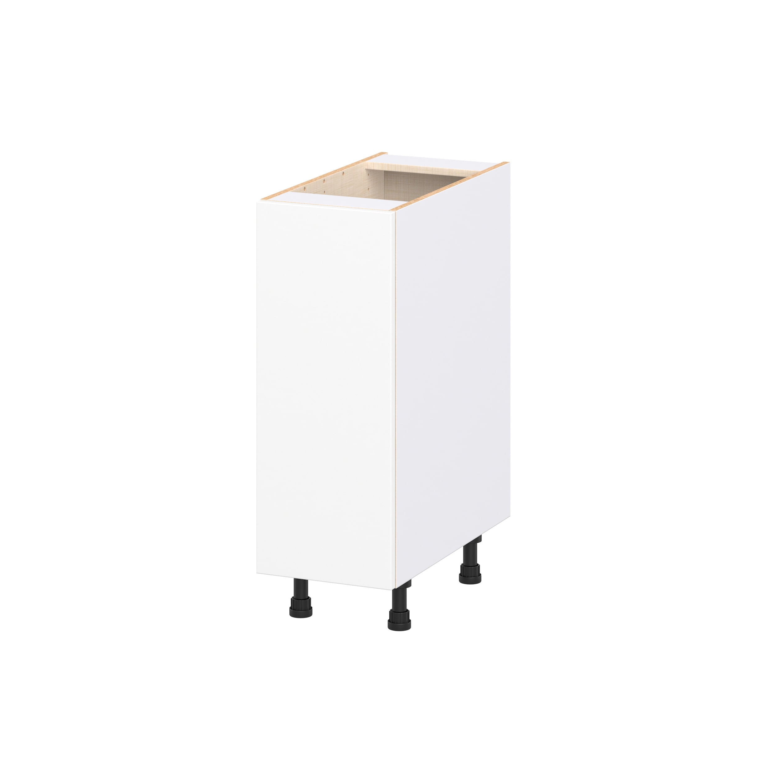 Hugo&Borg Lasalle 12-in W x 34.5-in H x 24.5-in D Bright White Slab Laminate Pull-out Cabinet Base Fully Assembled Cabinet Flat Panel Slab