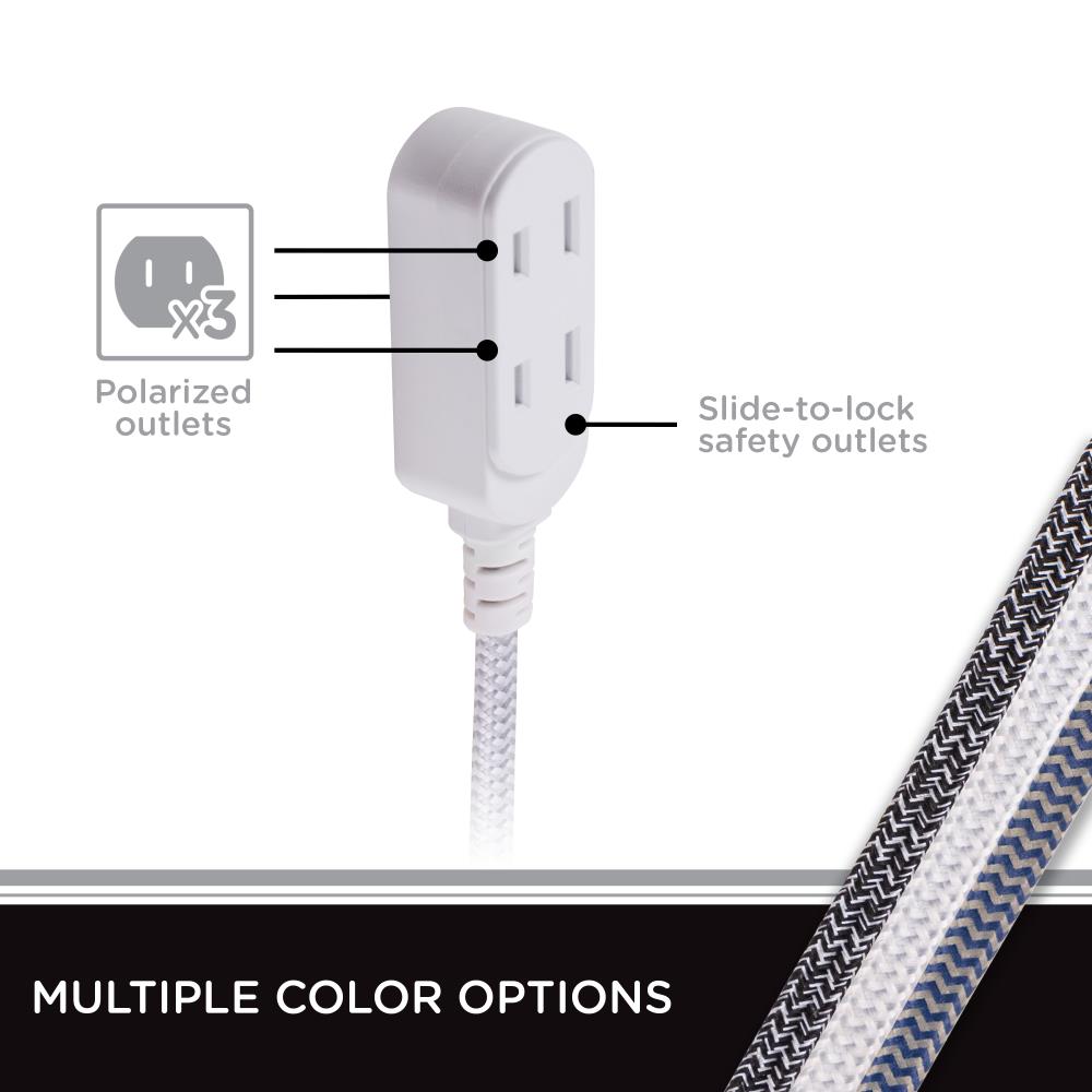 Jasco 15-ft 16/2 White/Gray 2 Prong Indoor SPT2-B Light Duty in the ...