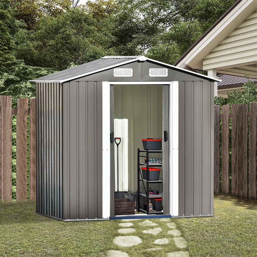 Topcraft 6-ft x 4-ft Galvanized Steel Storage Shed in the Metal Storage ...