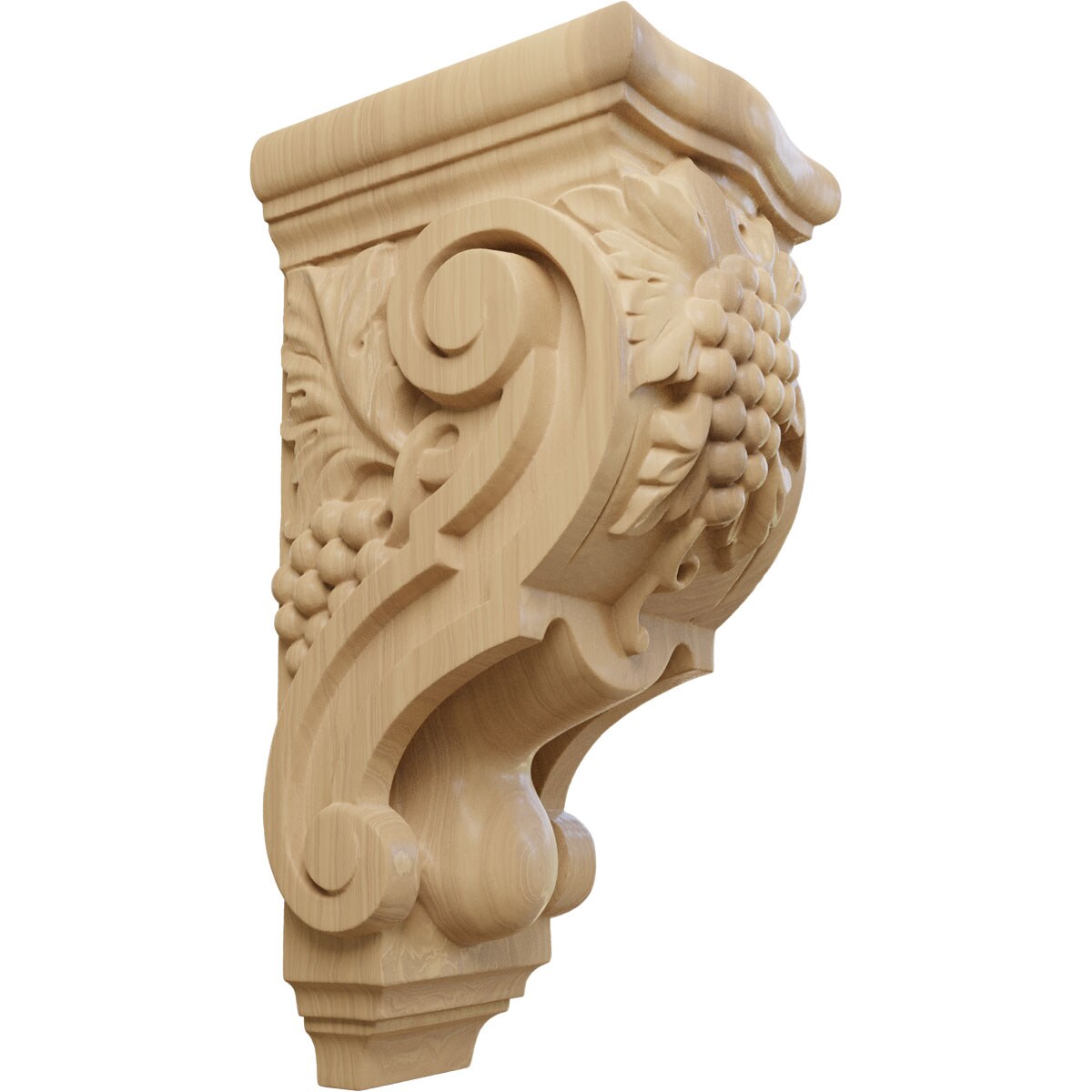 Ekena Millwork COR04X05X10GRCH 4.875-in x 5.5-in x 10.875-in Unfinished Cherry Wood Paintable/Stainable Corbel