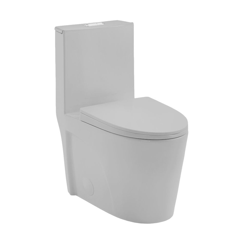 Swiss Madison - One-Piece Elongated Toilet Vortex Dual-Flush 1.1/1.6 gpf in Matte Gray