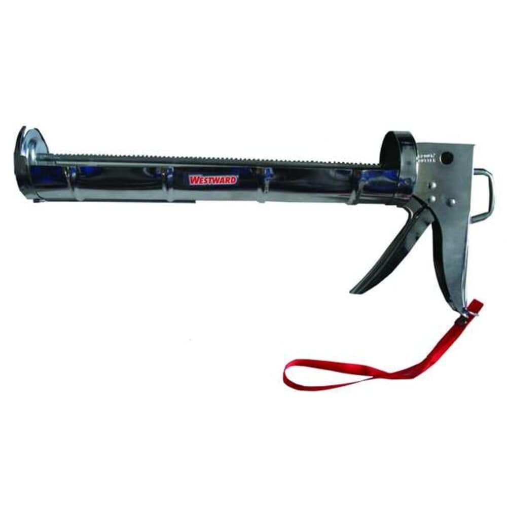 Westward Caulk Gun 20 oz Container Size Steel 7:01 Half Barrel Frame Silver