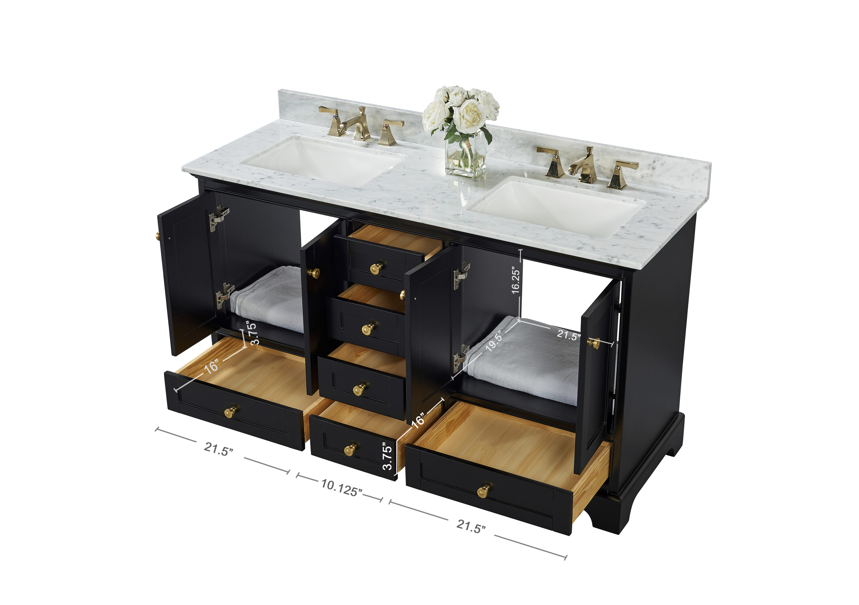 Ancerre Designs VTSAUDREY60BOCWGD Bath-Vanity-Combo - View #7