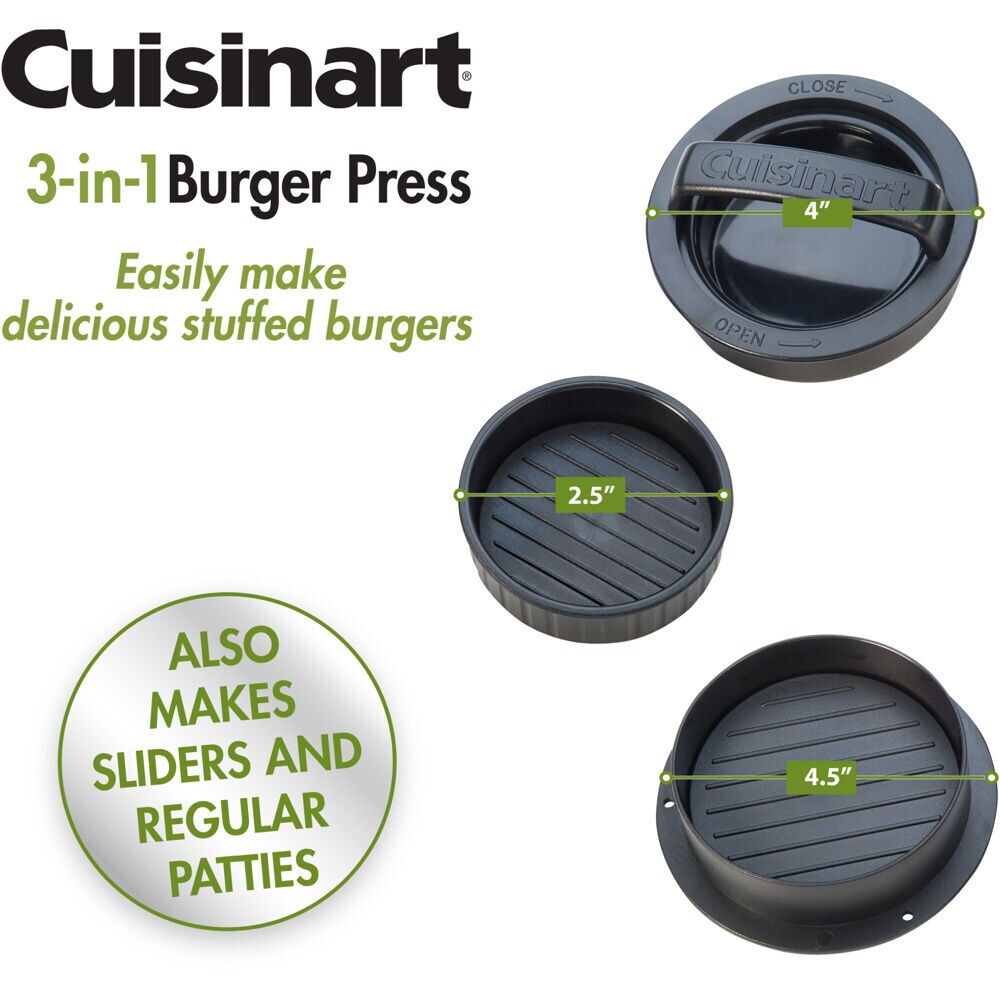 Cuisinart Smashed Burger Kit with Cast Iron Burger Press, Patty