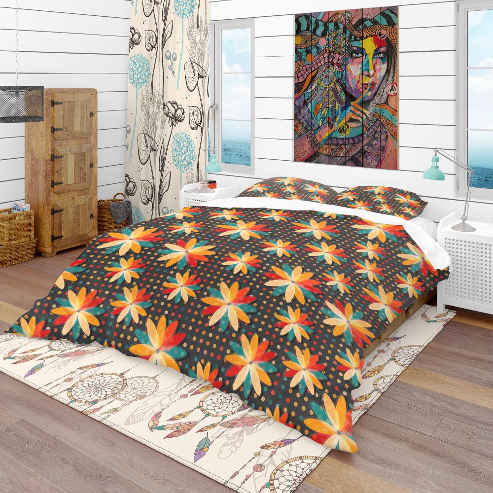 Designart BED18779-K 3-Piece Black King Duvet Cover Set