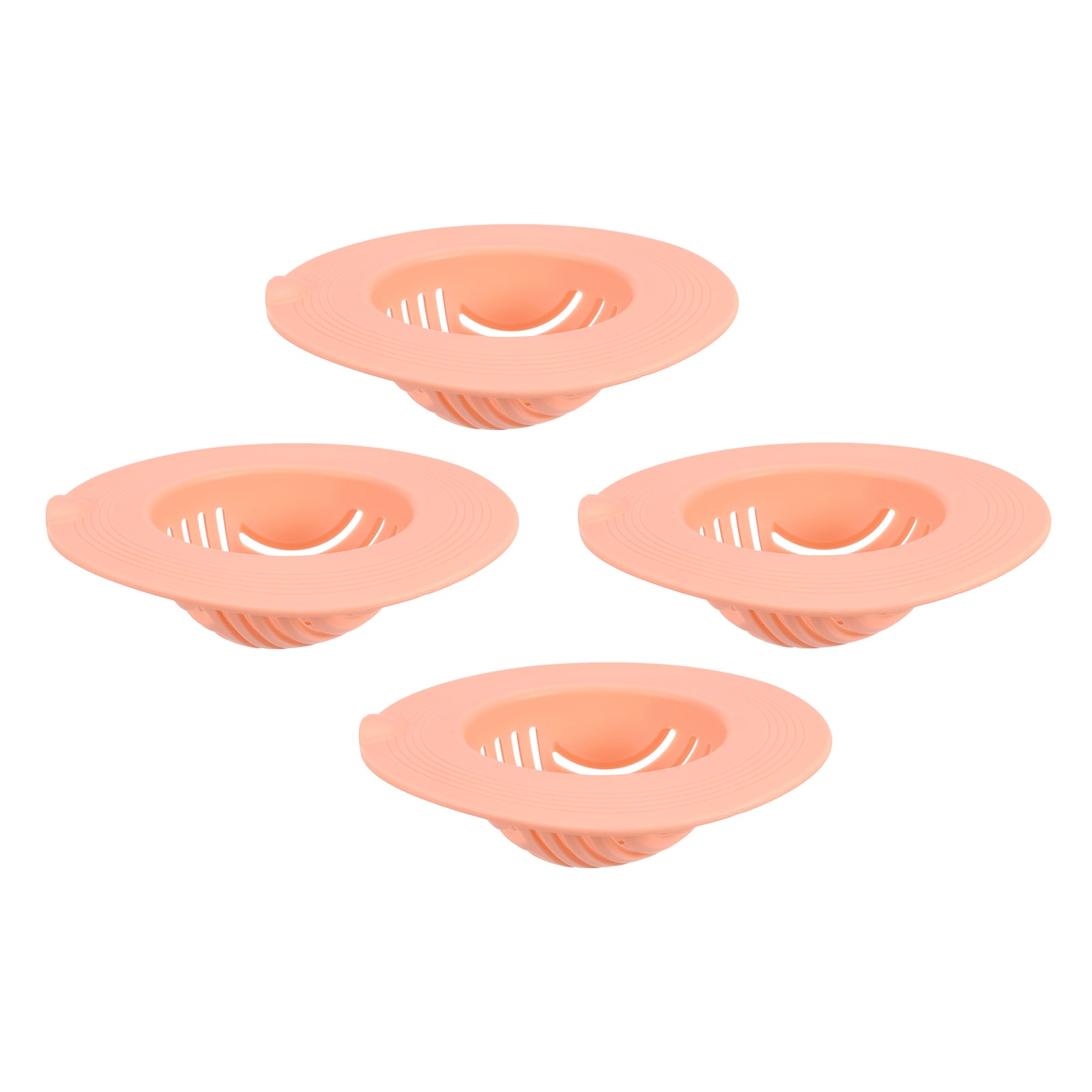 Unique Bargains S25093001UX5723 Silicone Sink Strainer  4pcs Kitchen Sink Drain Strainer Drain Stopper Sink Plug with 4.3 Inch  Diameter Rim Pink