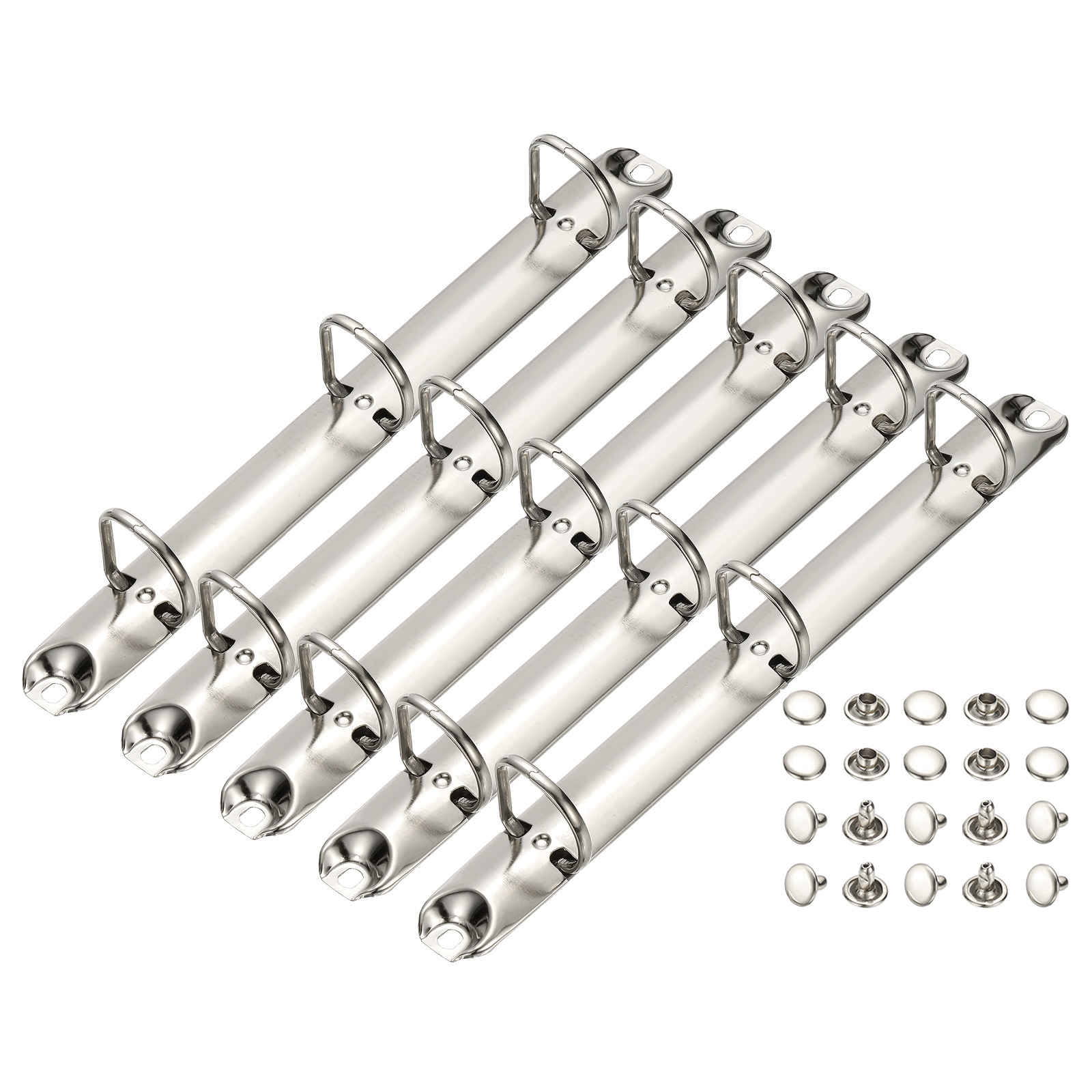 PATIKIL A5 3 Hole Ring Binder Mechanisms 5 Set 0.79 Inch D Ring Replacement Binder Planner Loose Leaf Binding Spines for Organizers DIY Fill Paper Storage Folder Accessories 20mm Silver Tone
