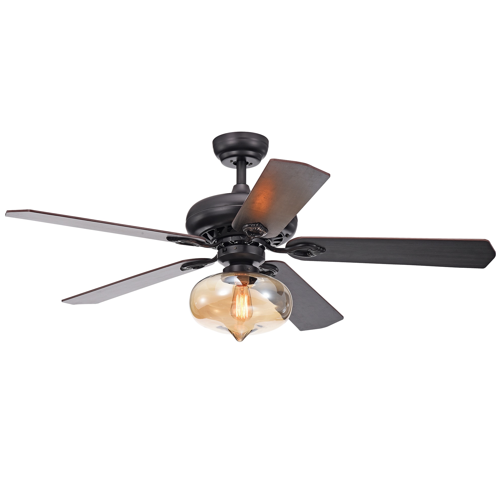 Home Accessories Inc CFL-8343REMO 52-in Matte Brown with Plywood Blades Ceiling Fan With Light - Remote Included ( 5 -Blade )