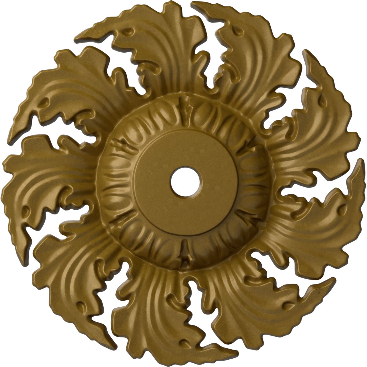 Ekena Millwork CM14NEGLS Needham 14.625-in W x 14.625-in L Painted Gold Polyurethane Whole Ceiling Medallion