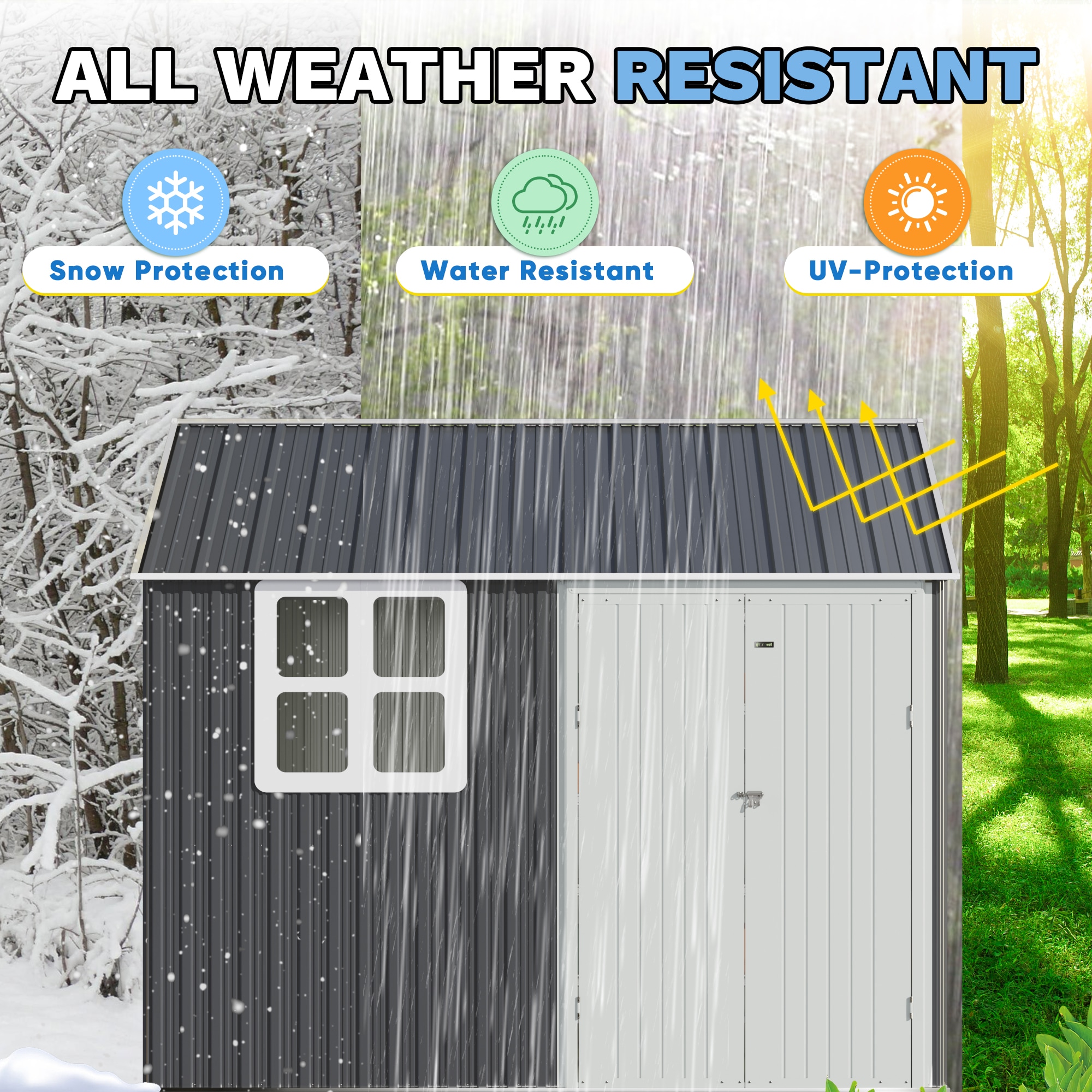 Patiowell WES-0415A-GY Metal-Storage-Buildings-Sheds - View #6