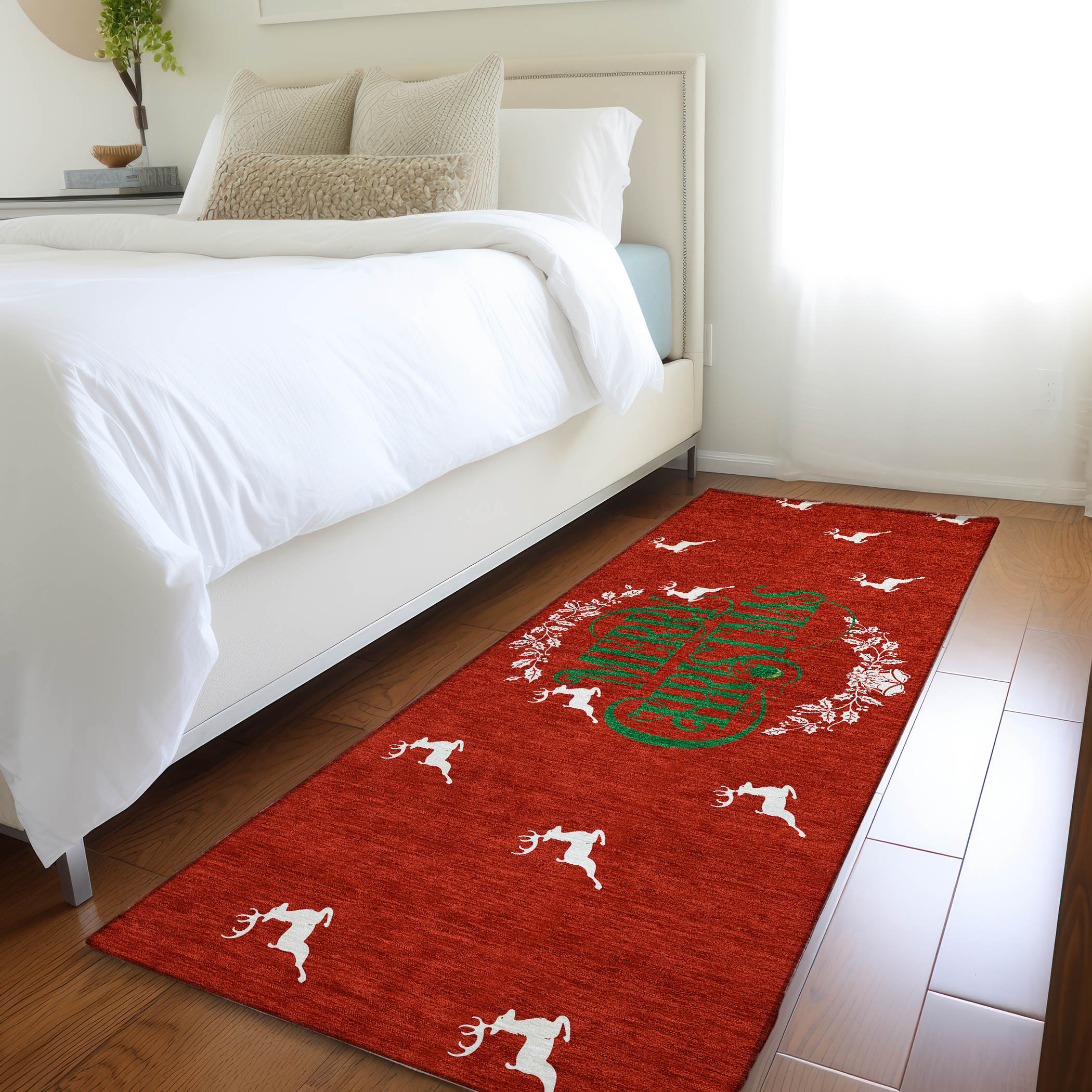 Addison Rugs AMF217RU2X8 Mayfield AMF217RU 2 x 7 (ft) Loomed Polyester Ruby Rectangular Indoor Abstract Machine washable Area rug