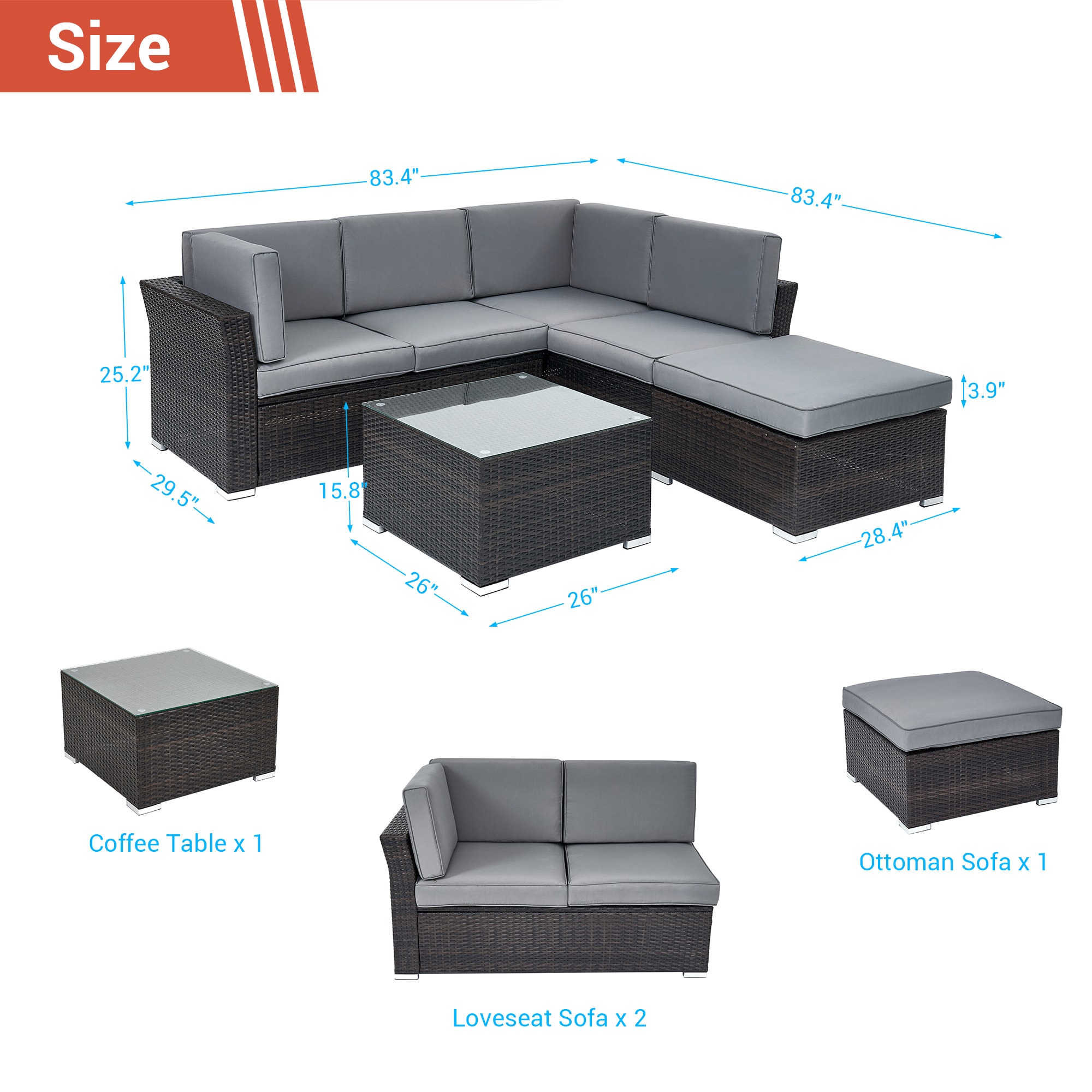 ACEGOSES LW-HSF200GY Patio-Conversation-Sets - View #5