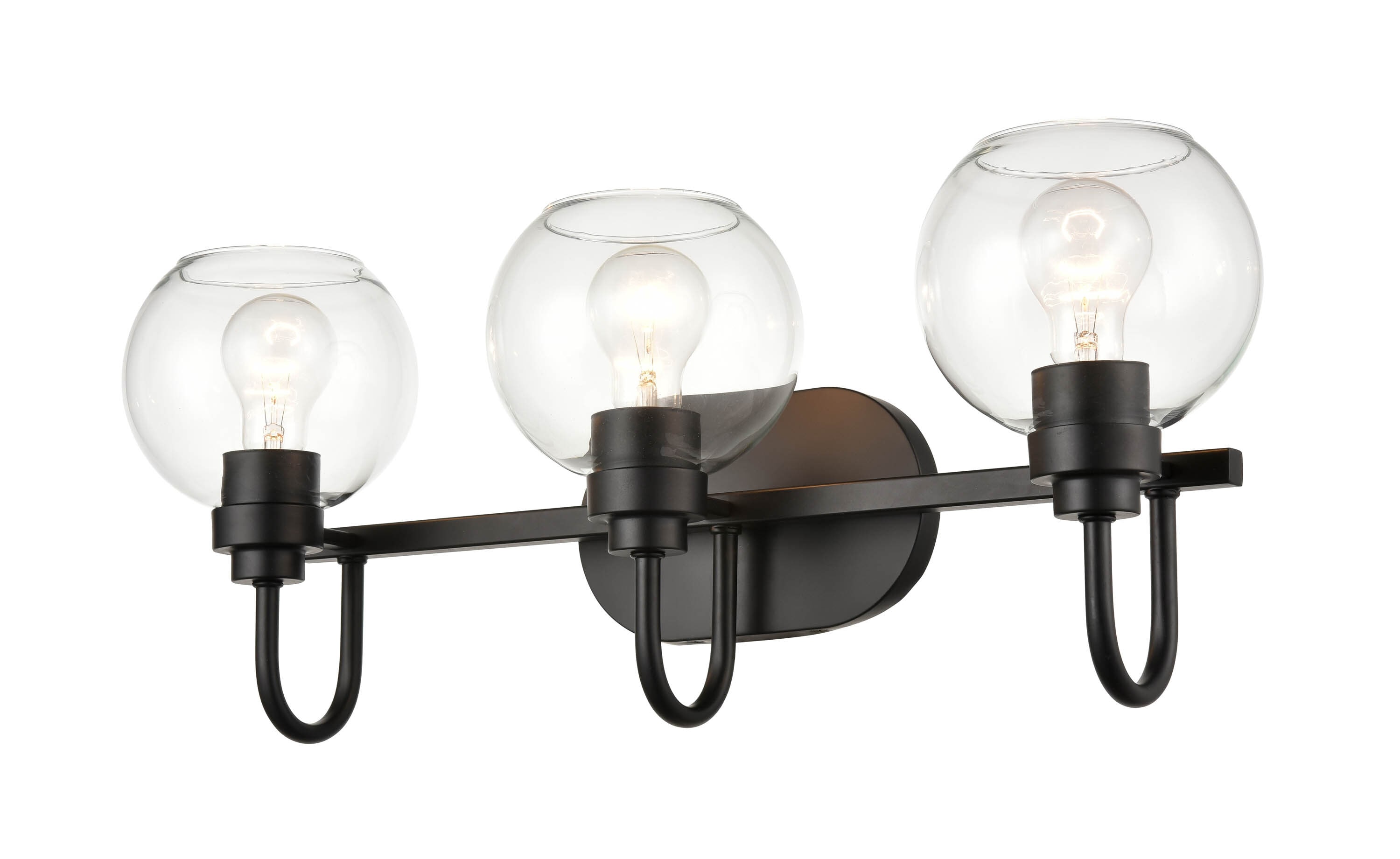 929 Lighting 91203-MB 25.75-in 3 -Light Matte Black Transitional Vanity light