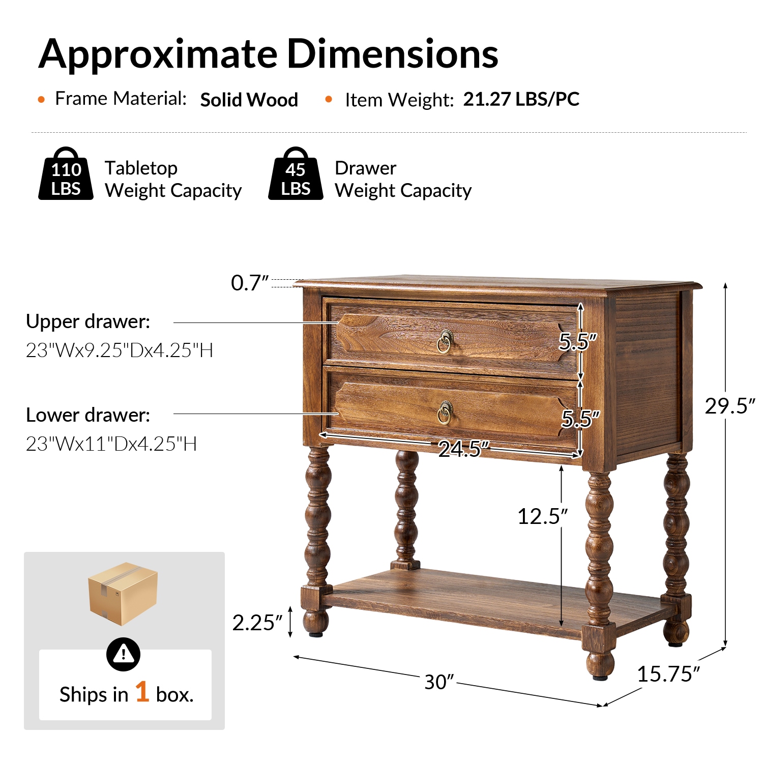 14 Karat Home ETCL1391-WAL End-Tables - View #4