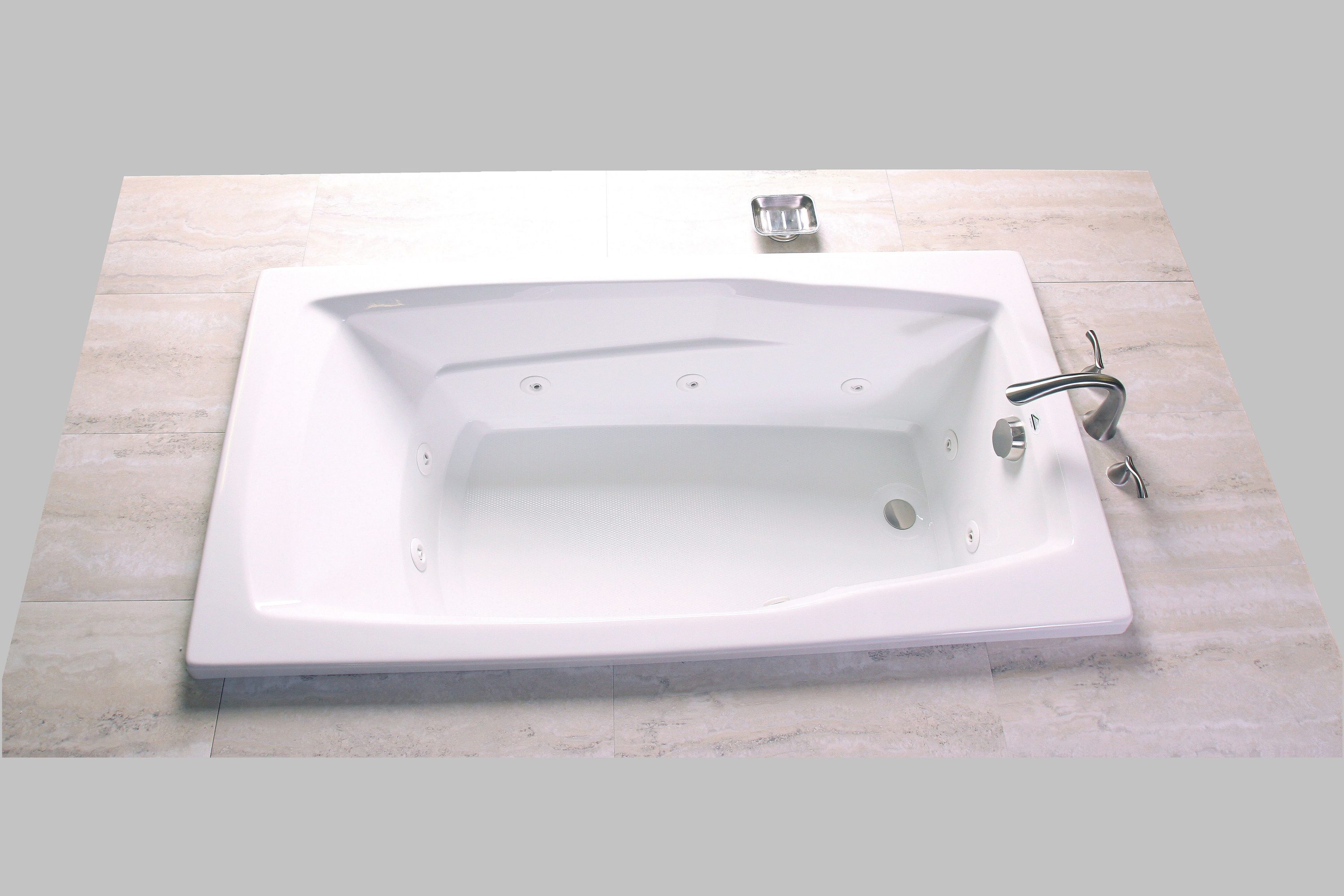Laurel Mountain 6030RT528 Reston 30-Inches x 60-Inches Biscuit Acrylic Rectangular Drop-in Soaking bathtub ( Reversible Drain )