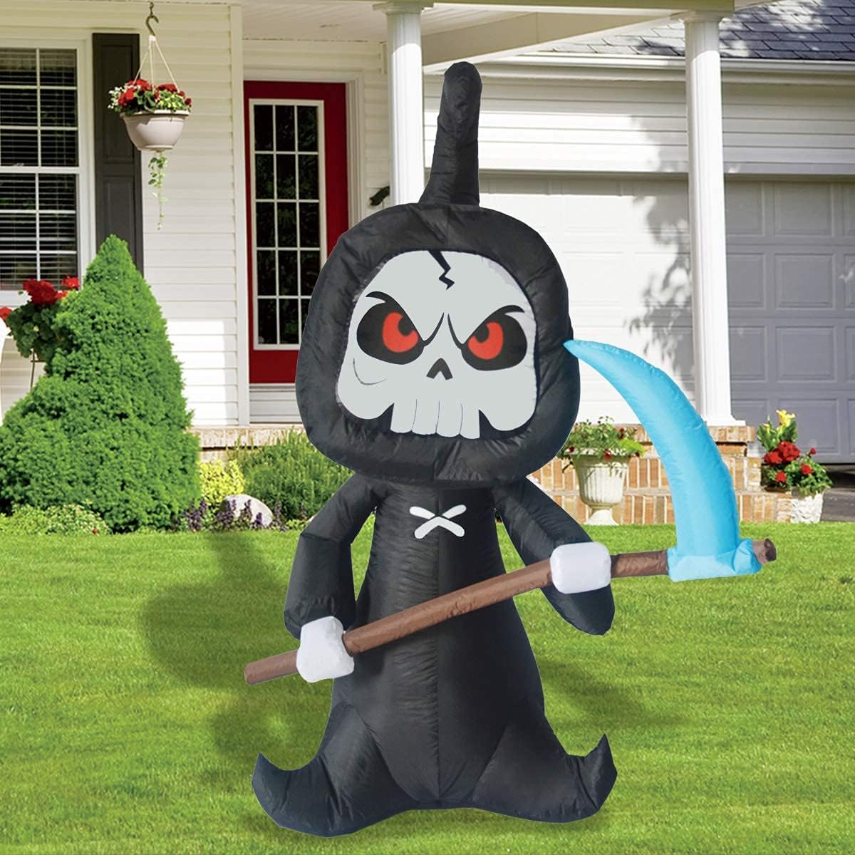 GOOSH 6-ft Lighted Grim Reaper Inflatable DJ-WS-69111 at Lowes.com