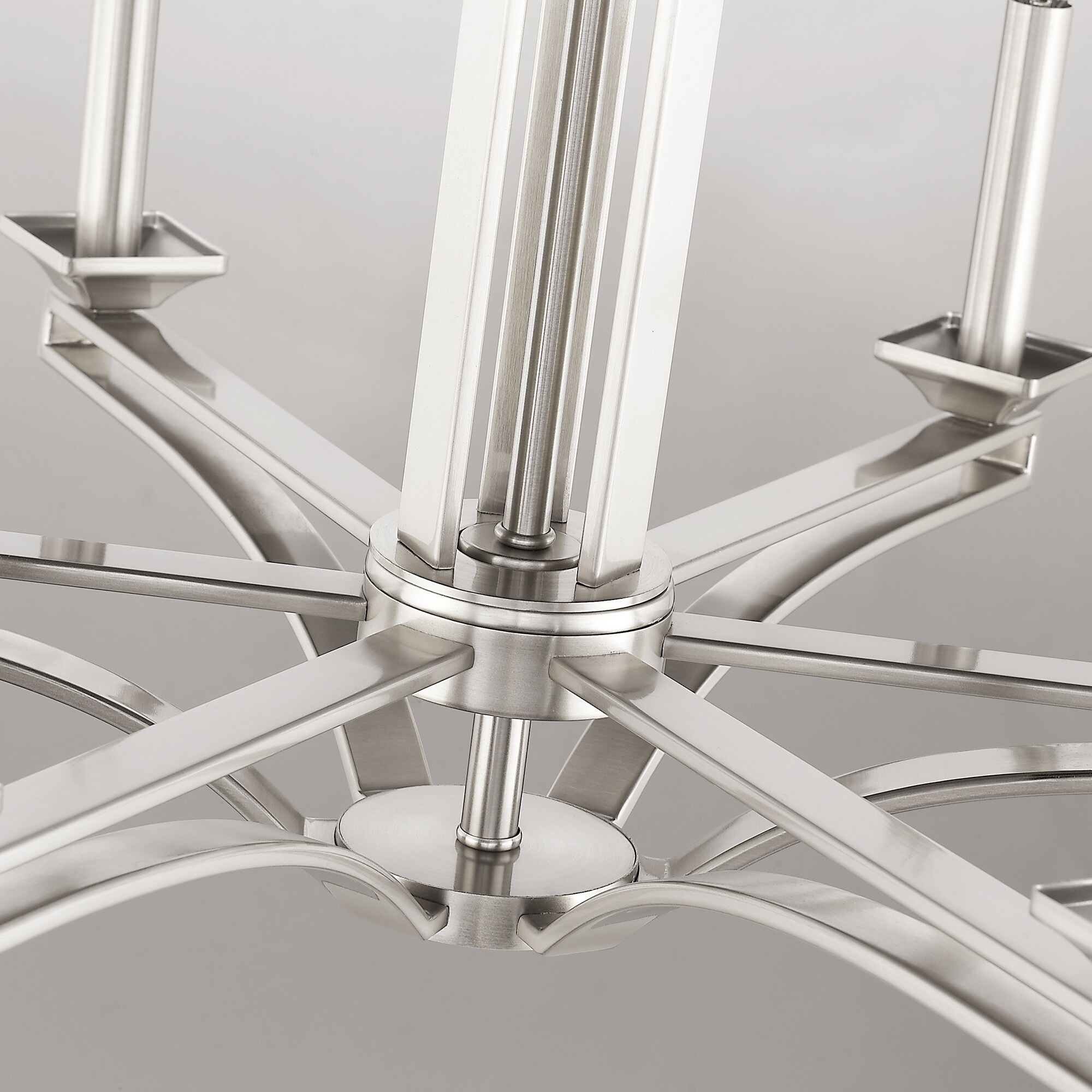 Elegant 6-Light Brushed Nickel Chandelier with Candlestick Mounts