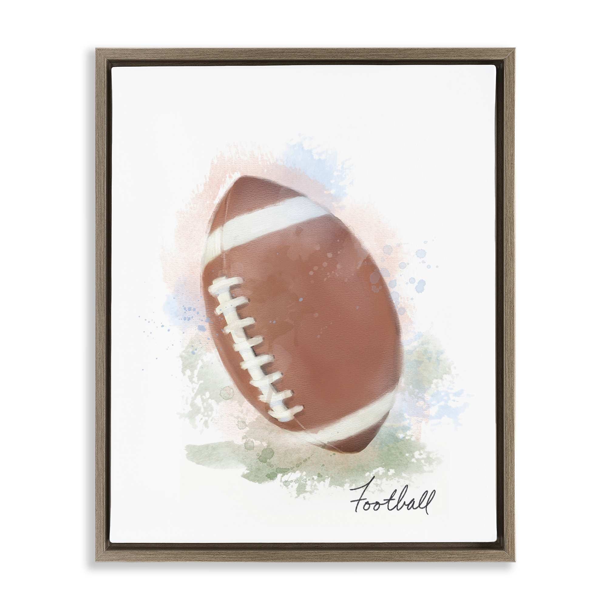 Stupell Industries BS-093-FFE-24X30 Soft Pastel Football Floating Frame design by Matthew Piotrowicz
