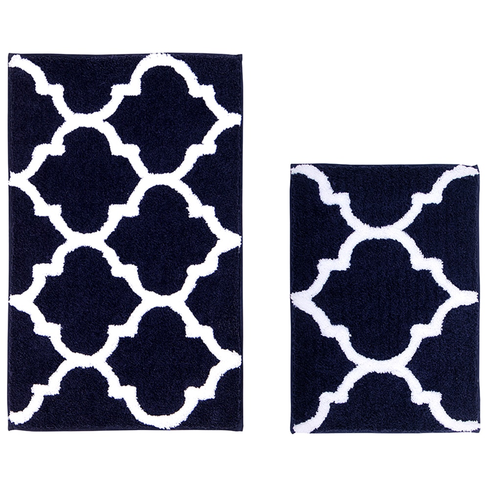 Better Trends BAMA2PC1721NV 34-Inches x 21-Inches Navy Polyester Bath rug