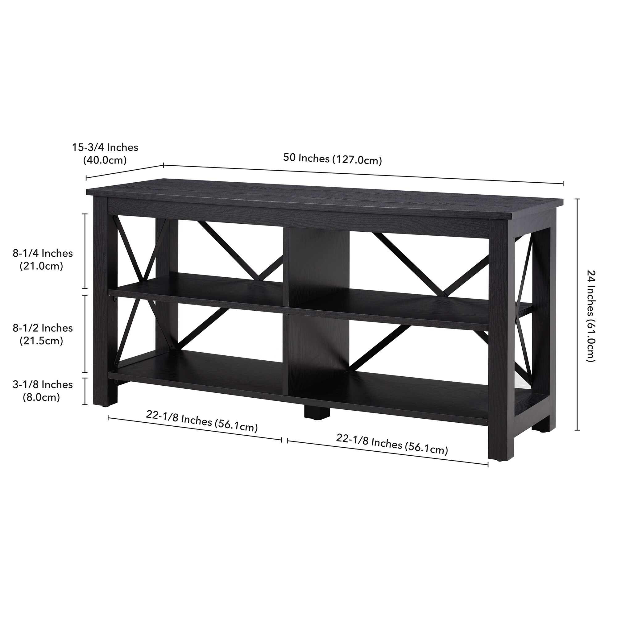 Hailey Home Sawyer Transitional Black Tv Stand (Accommodates TVs up to ...