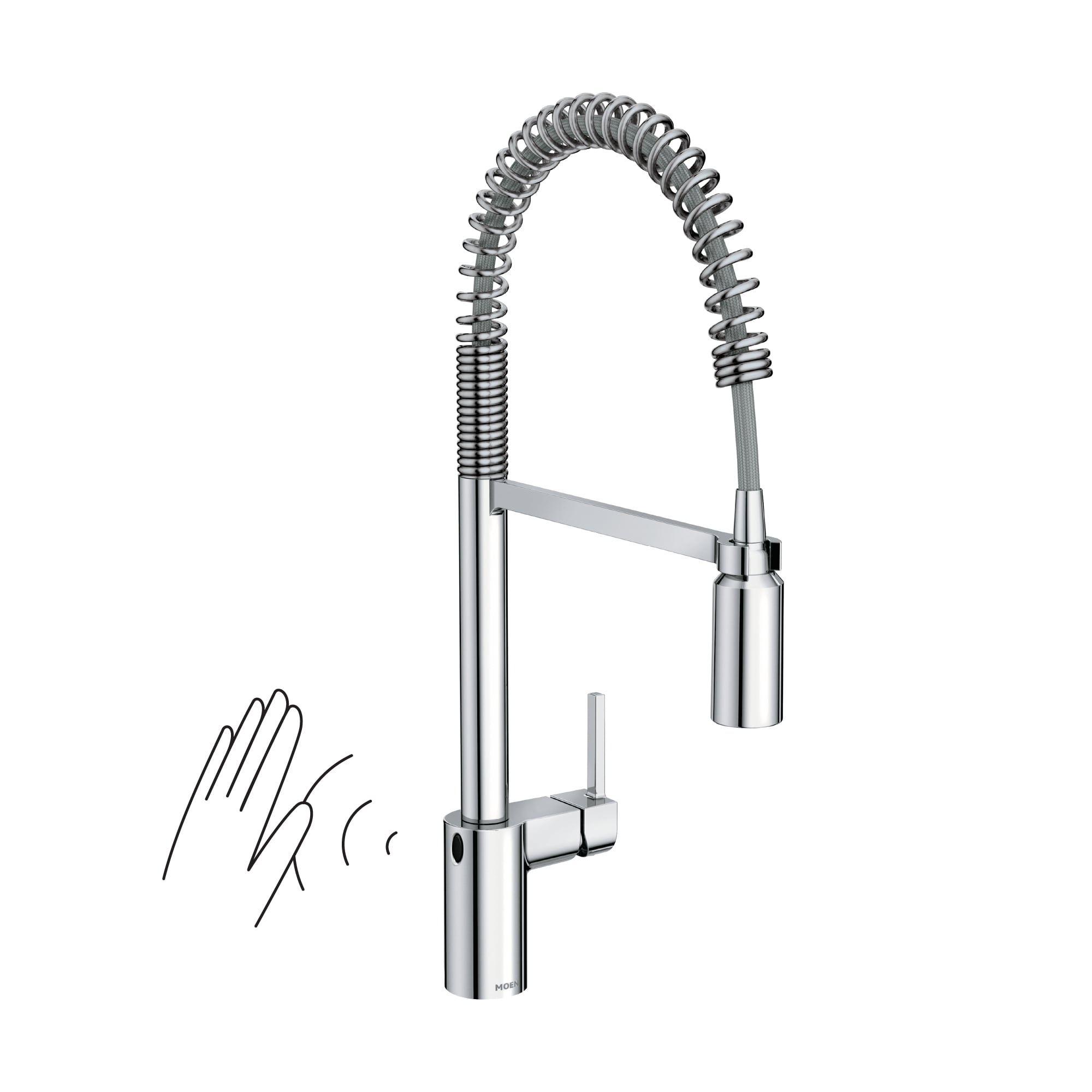 Moen 5923EWC Align Chrome Single Handle Deck-mount Touchless Pull-down Kitchen Faucet with Sprayer