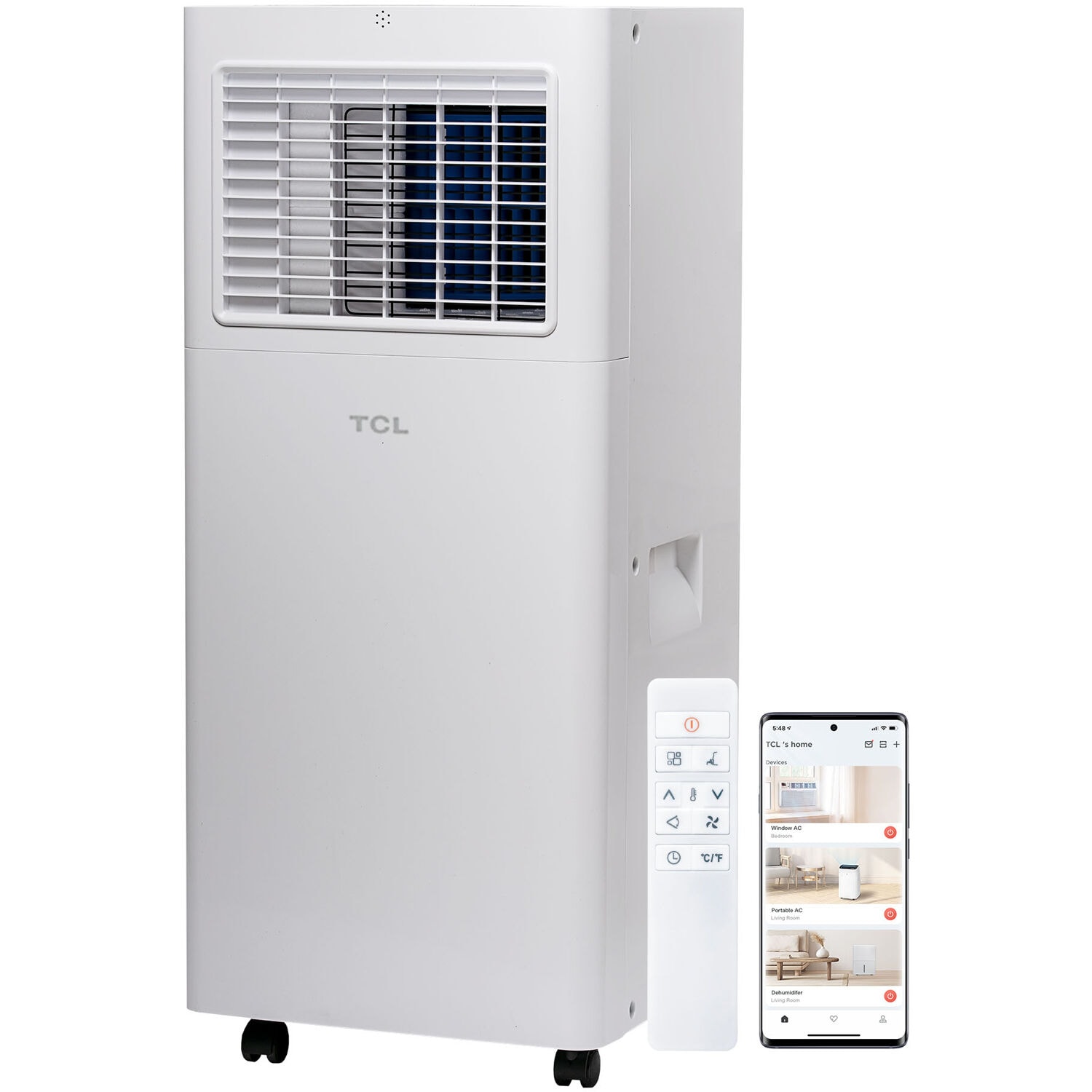 TCL H6P44W 115-Volt Vented Small Room Smart Portable Air Conditioner Remote Included