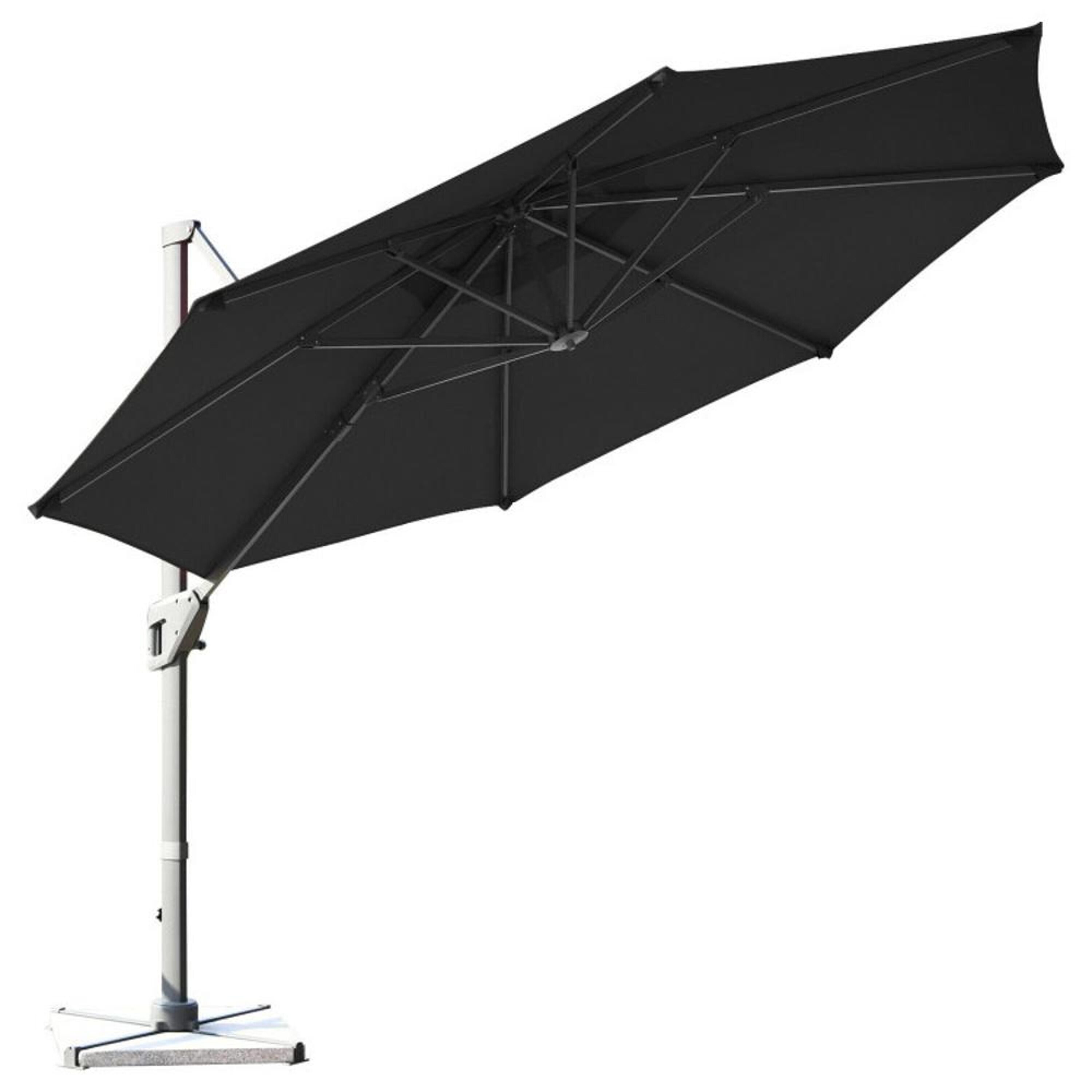 Clihome CL-SL10190 11-ft Aluminum Gray Crank Cantilever Patio Umbrella