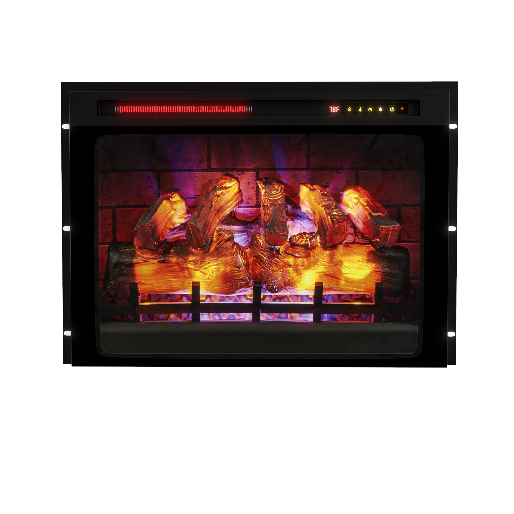 Clihome 29.3-in W Black Infrared Quartz Wall-mount Electric Fireplace ...