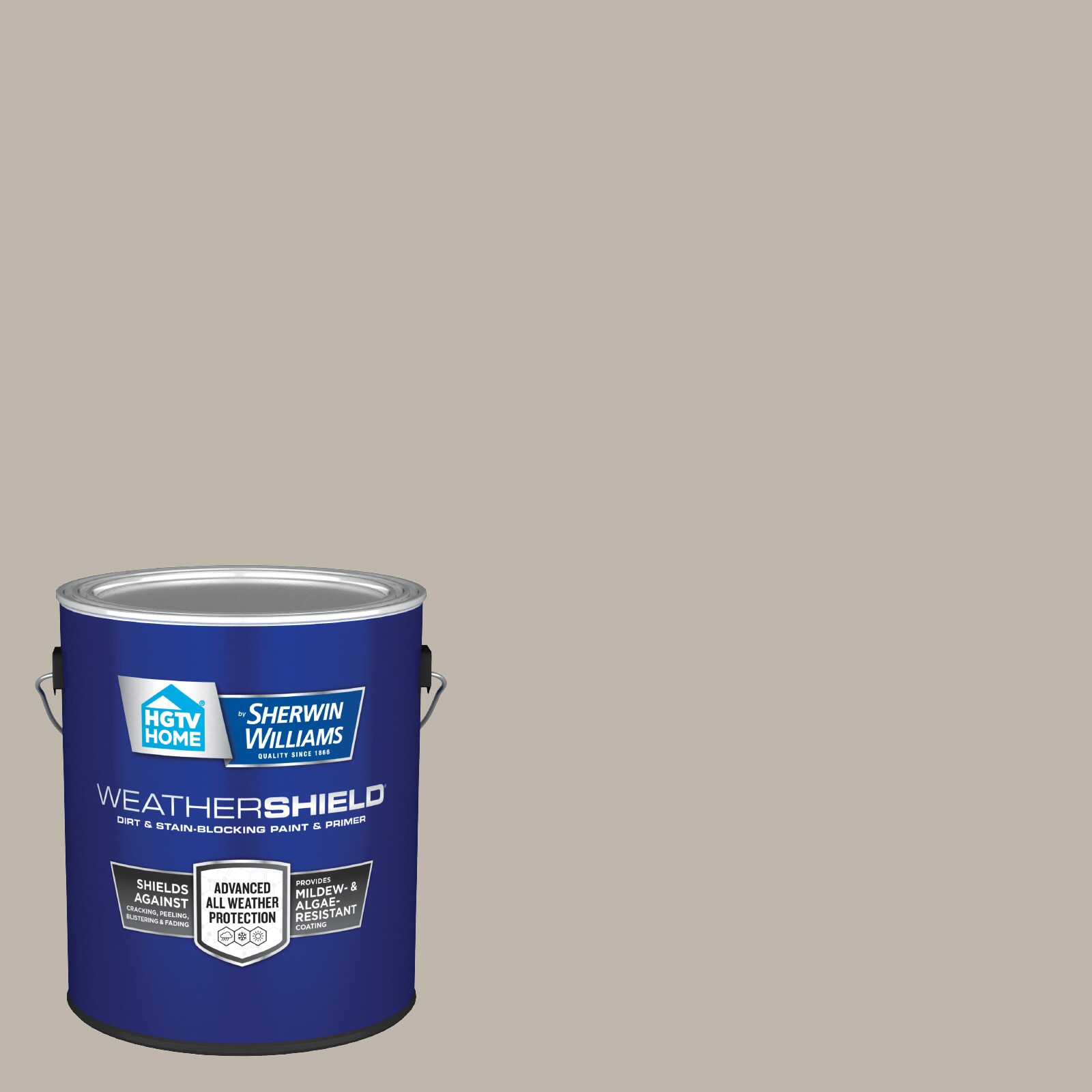 HGTV HOME by Sherwin-Williams HGSW3466-636330 Weathershield Flat Anew Gray HGSW3466 Latex Exterior Paint + Primer ( 1-gallon )