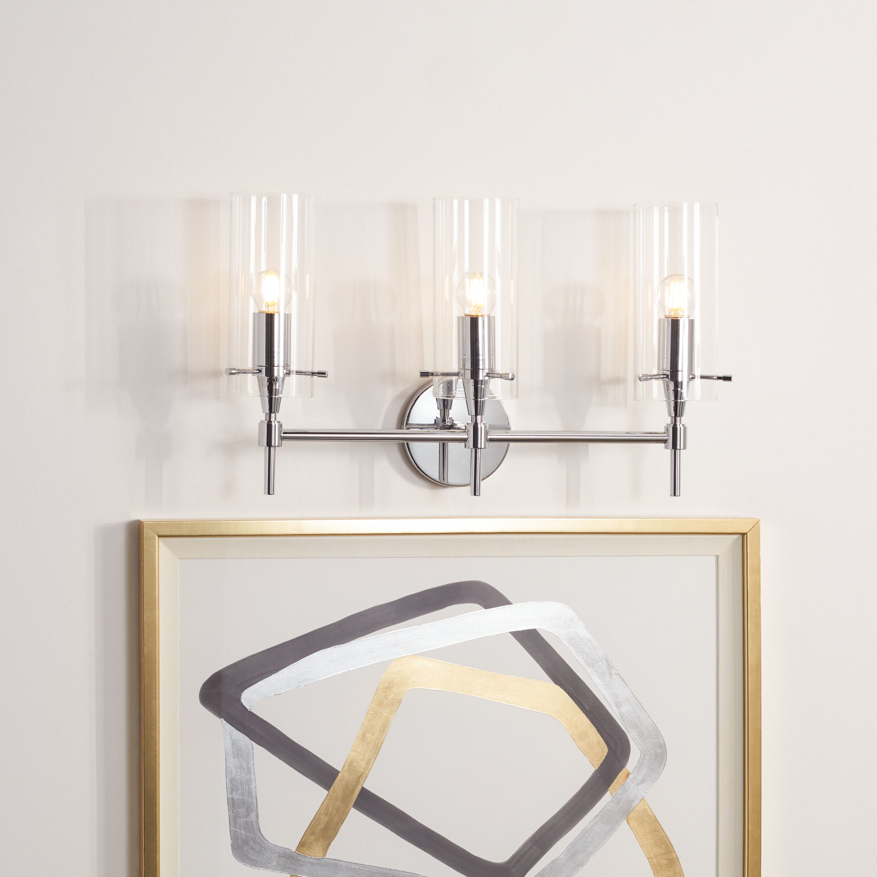 Norala Chrome 27" Glam 3-Light Vanity Sconce