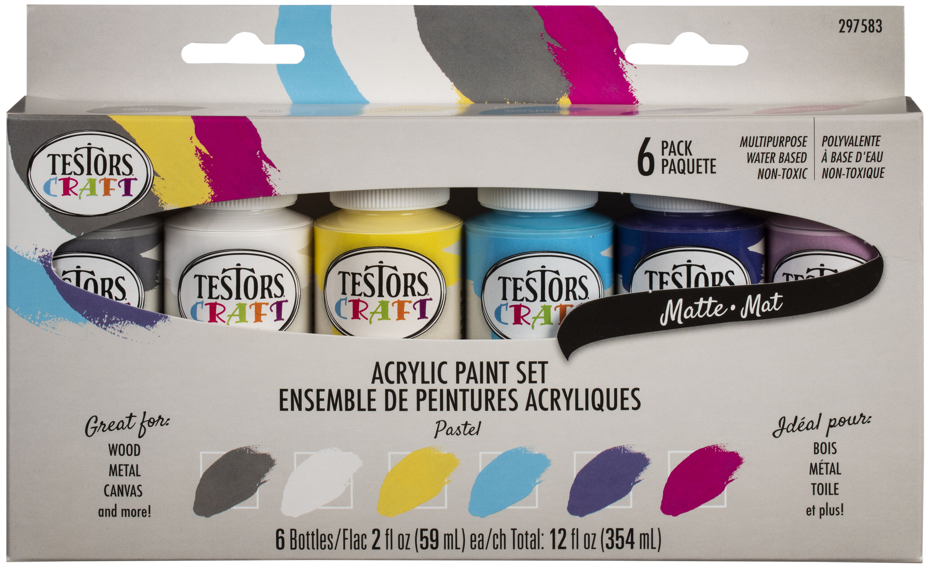 Testors Wooden Derby Car Acrylic Paint Sets - Camouflage Set of 6