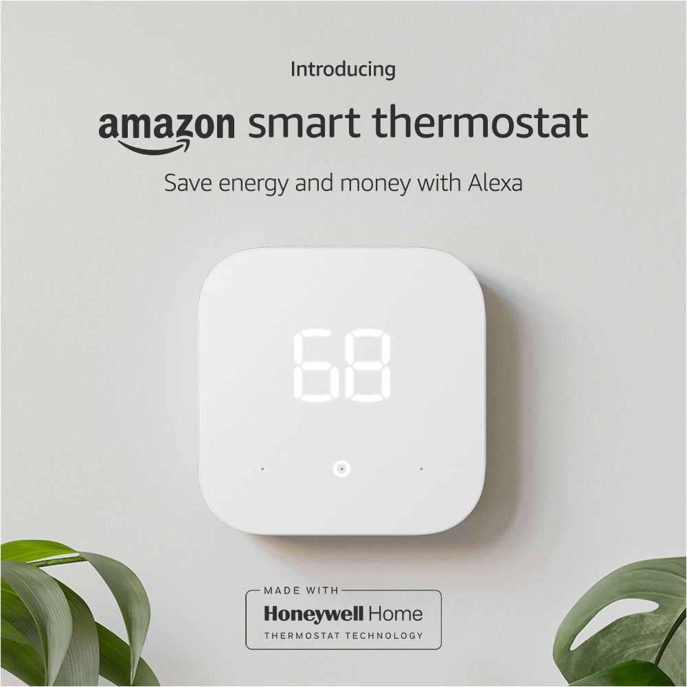 Amazon Smart Thermostat ENERGY STAR Certified, DIY install, Works with Alexa - C-Wire Required