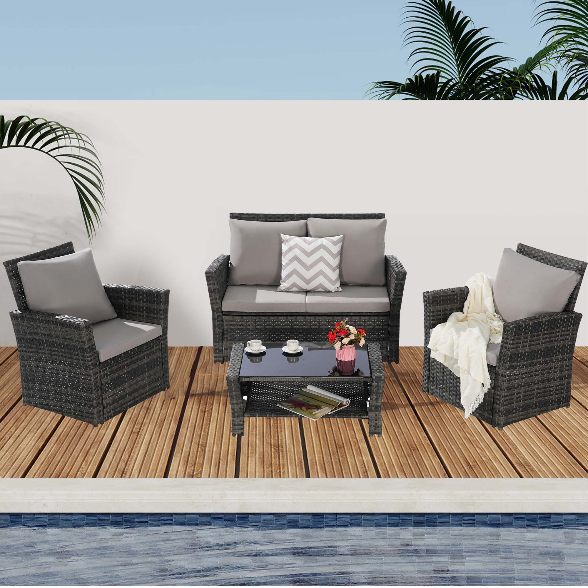 Fun Orange FUNS2HW09 Patio-Conversation-Sets - View #3