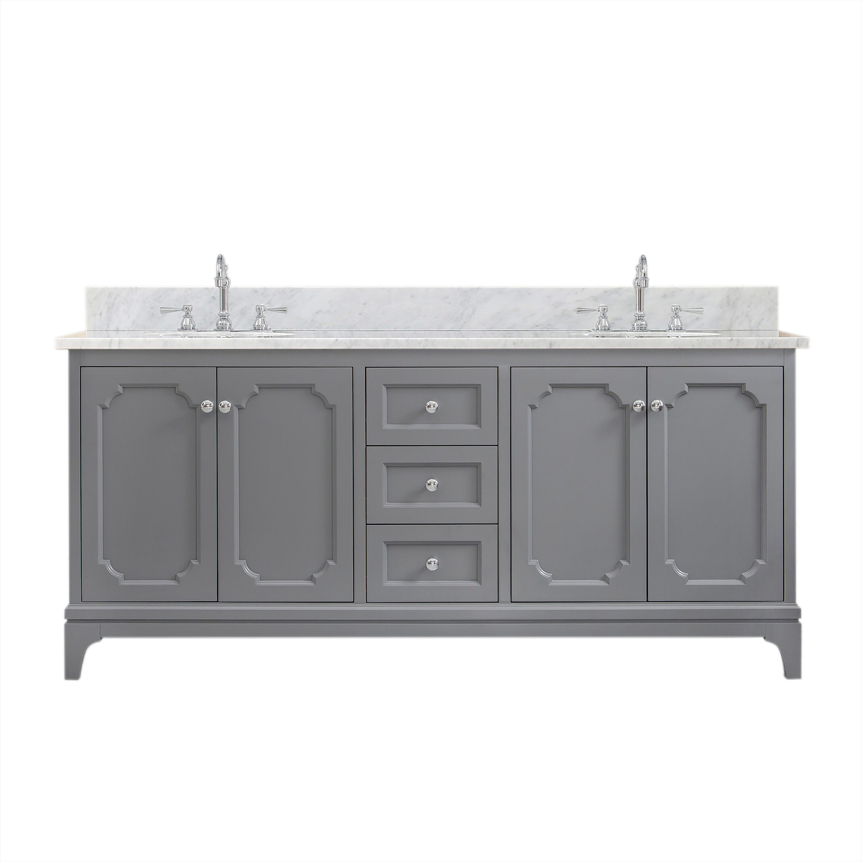 Water Creation Queen 72 In Cashmere Grey Undermount Double Sink Bathroom Vanity With White 