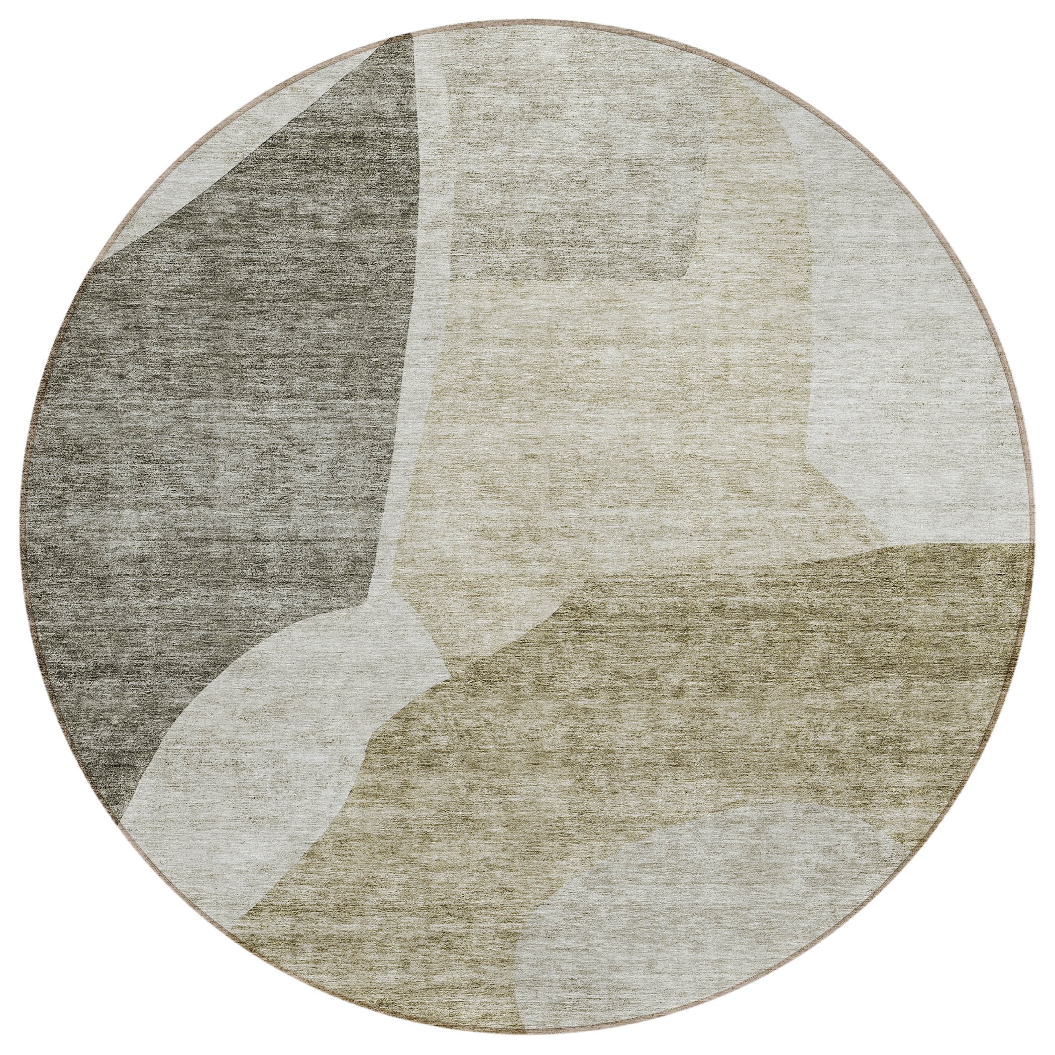 Addison Rugs ACN665TP8RO Chantille ACN665TP 8 x 8 (ft) Polyester Beige Round Indoor/Outdoor Geometric Machine washable Area rug