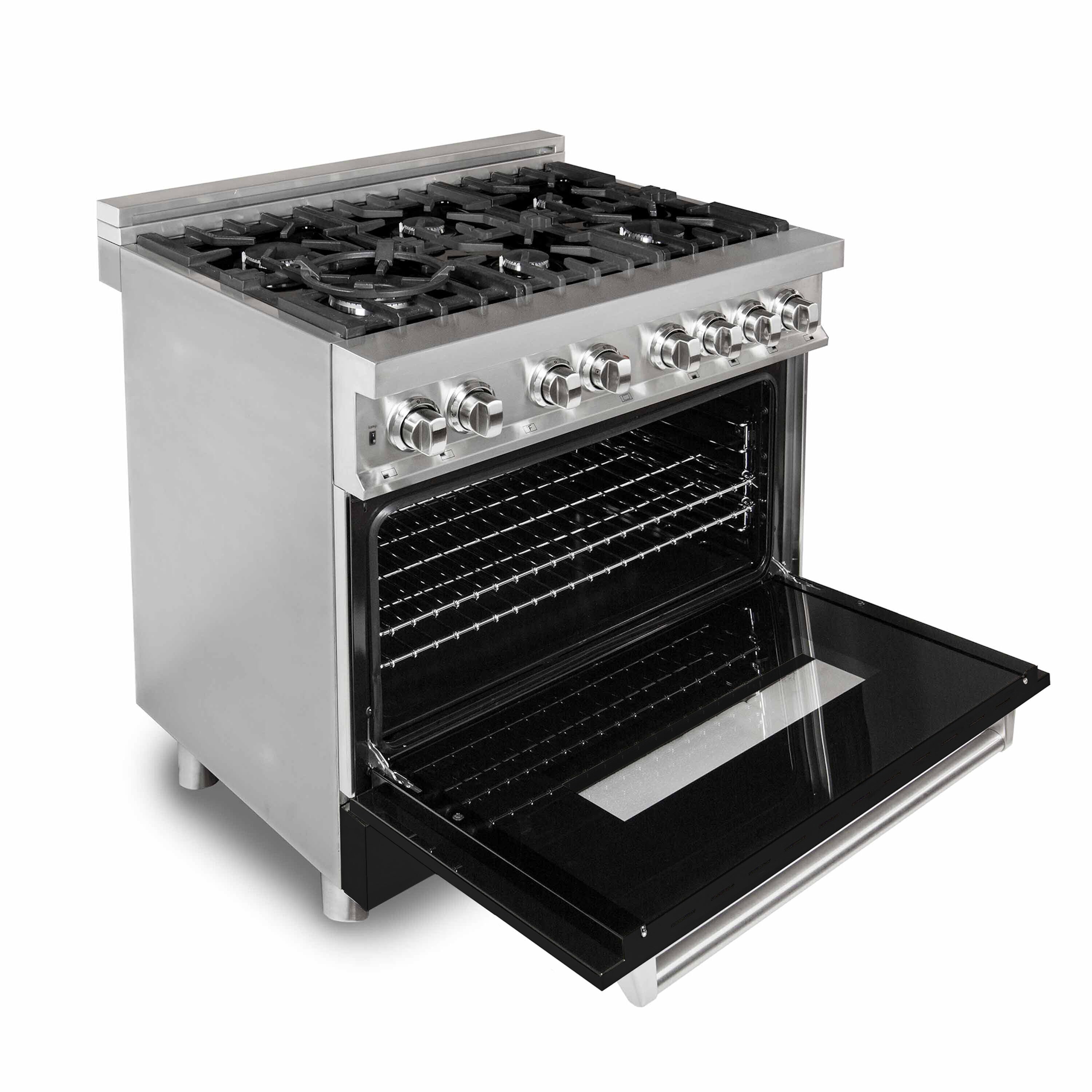 ZLINE KITCHEN & BATH Dual fuel range 36-in Deep Recessed 6 Burners ...