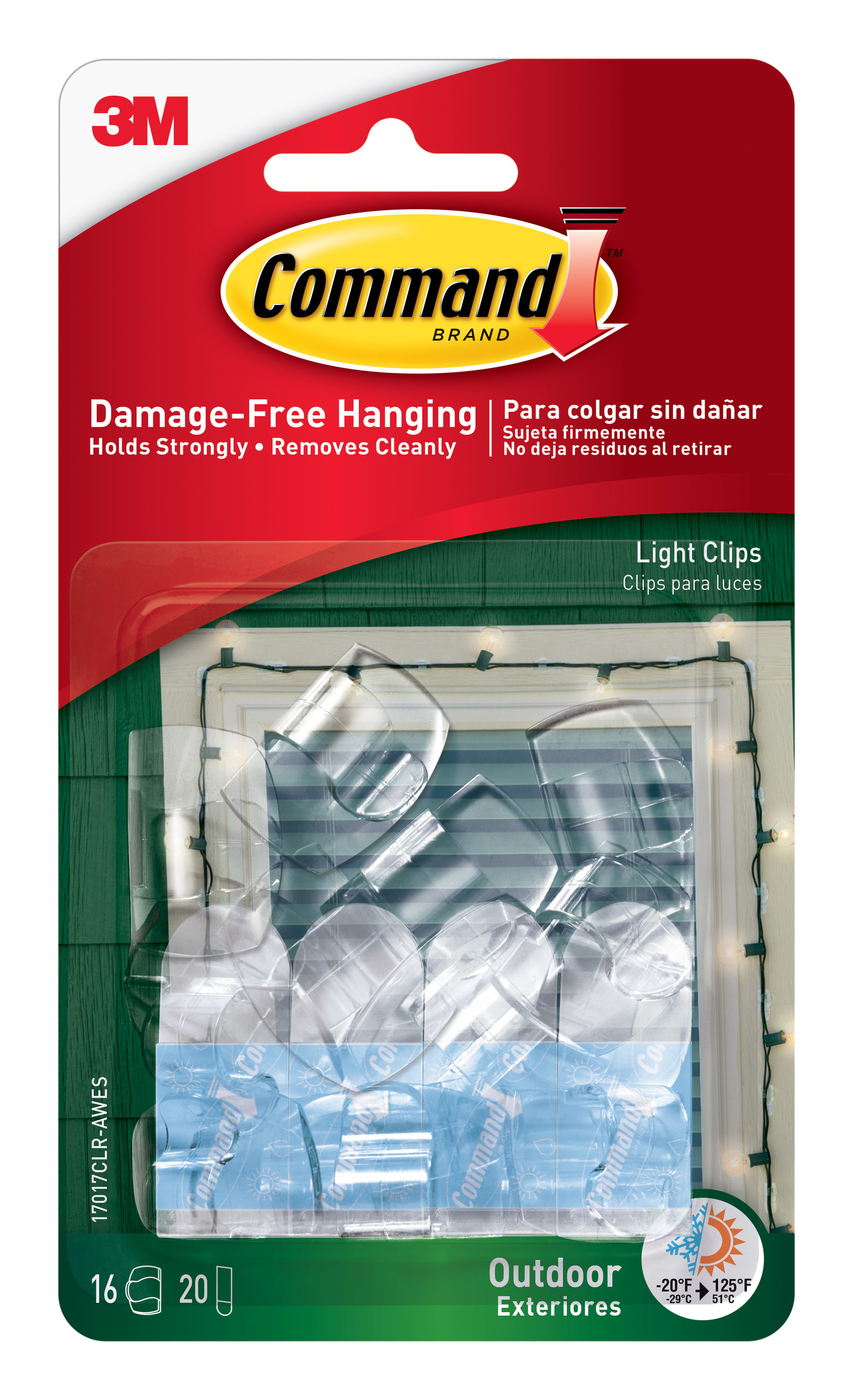 Command Outdoor Light Clips 16-Pack Clear Adhesive Storage/Utility Hook  (Capacity) in the Utility Hooks & Racks department at Lowes.com